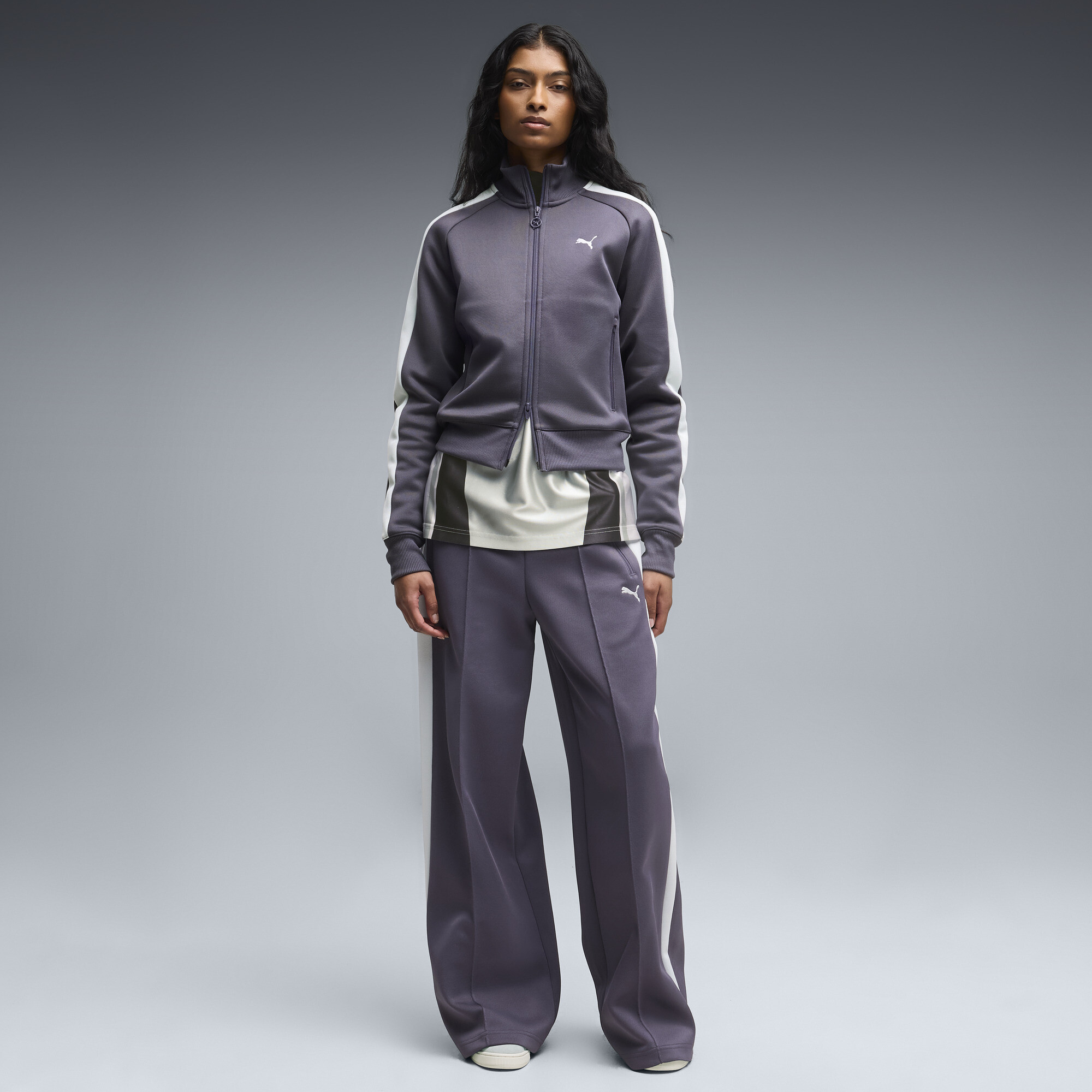 Puma T7 Women's Wide Leg Pants In Gray