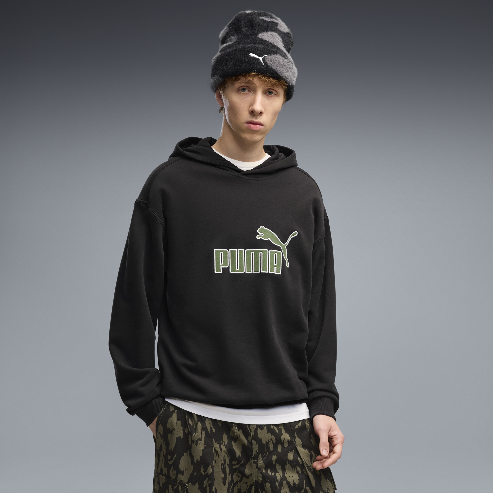PUMA Elevated Essentials Men's Relaxed Hoodie in Black, Size XXL