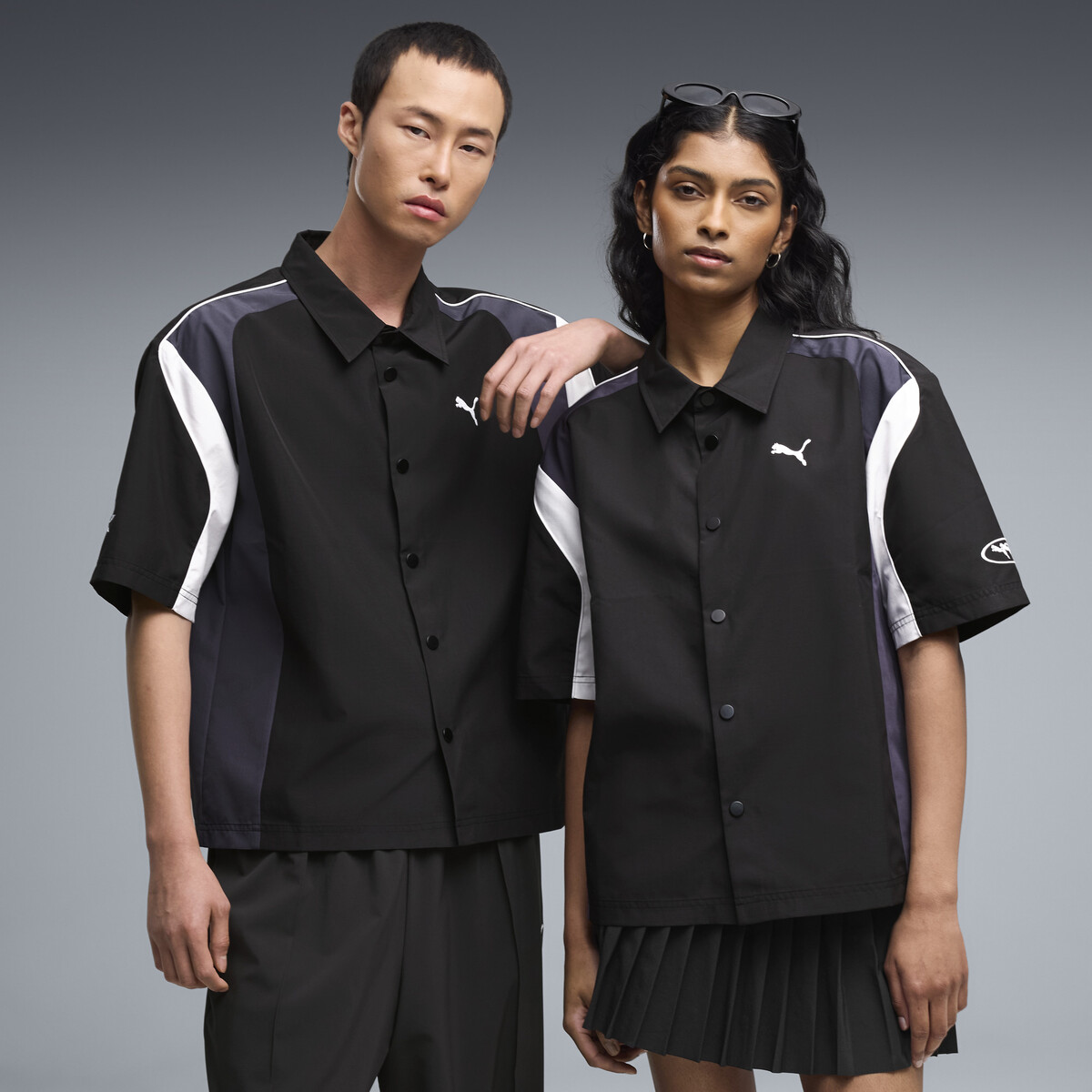 FUTURE.PUMA.ARCHIVE Boxy Moto Shirt Unisex in Black, Small