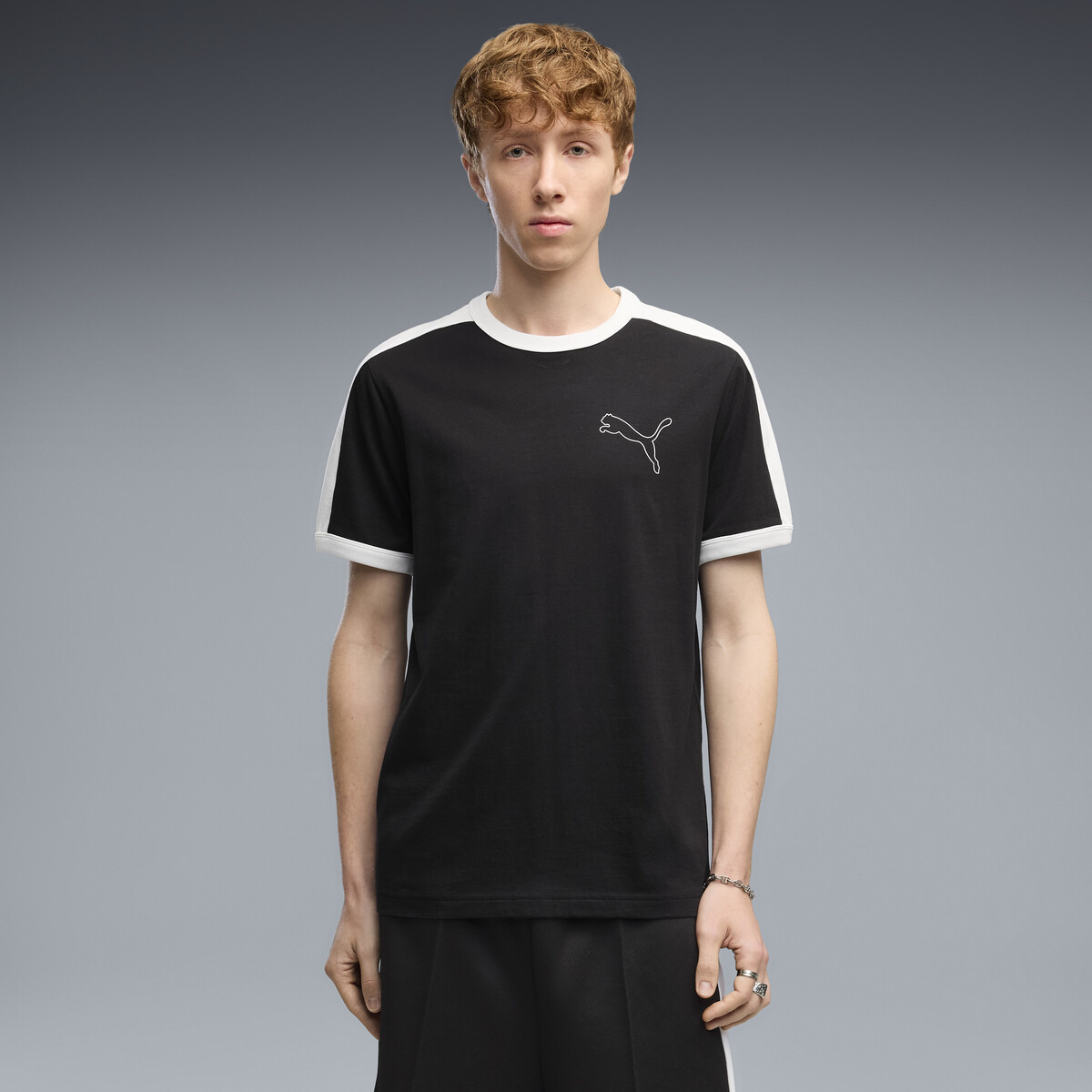T7 Love Of The Cat Ringer T-Shirt Men in Black by PUMA, XL