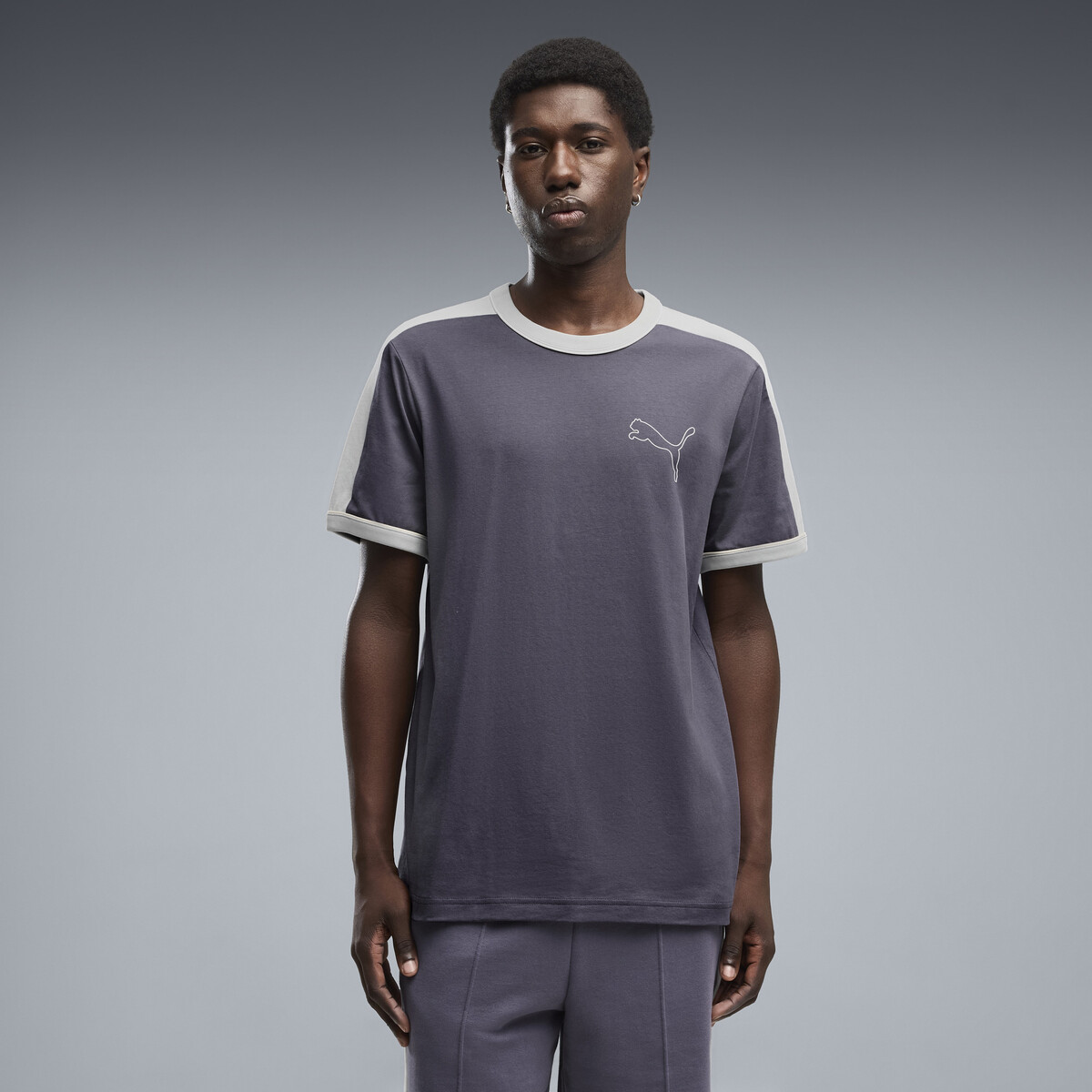 T7 Love Of The Cat Ringer T-Shirt Men in Inky Depths/Créme De Mint by PUMA, Medium