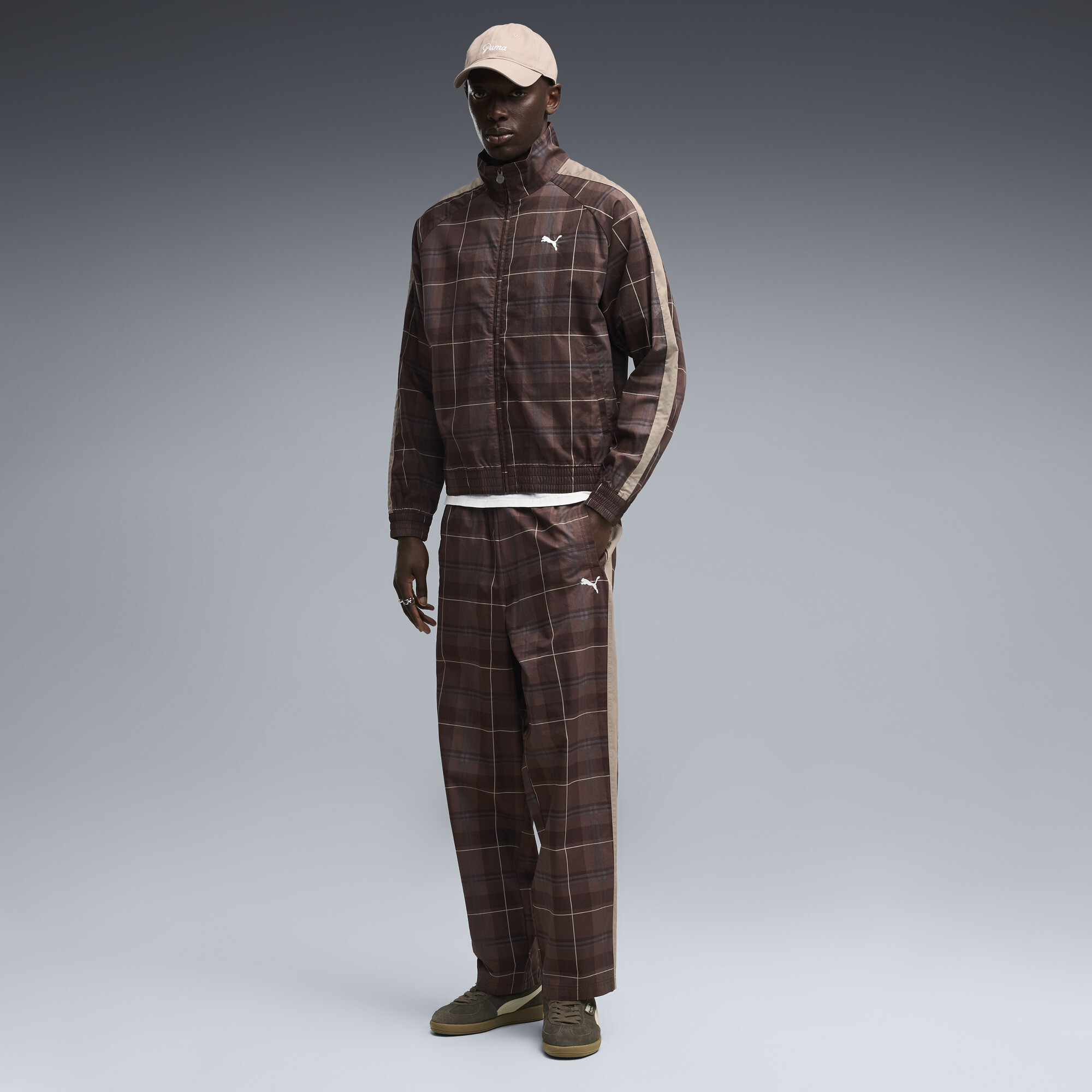 PUMA Pantalon de survtement carreaux T7 Homme Vtements Marron XS 85 €