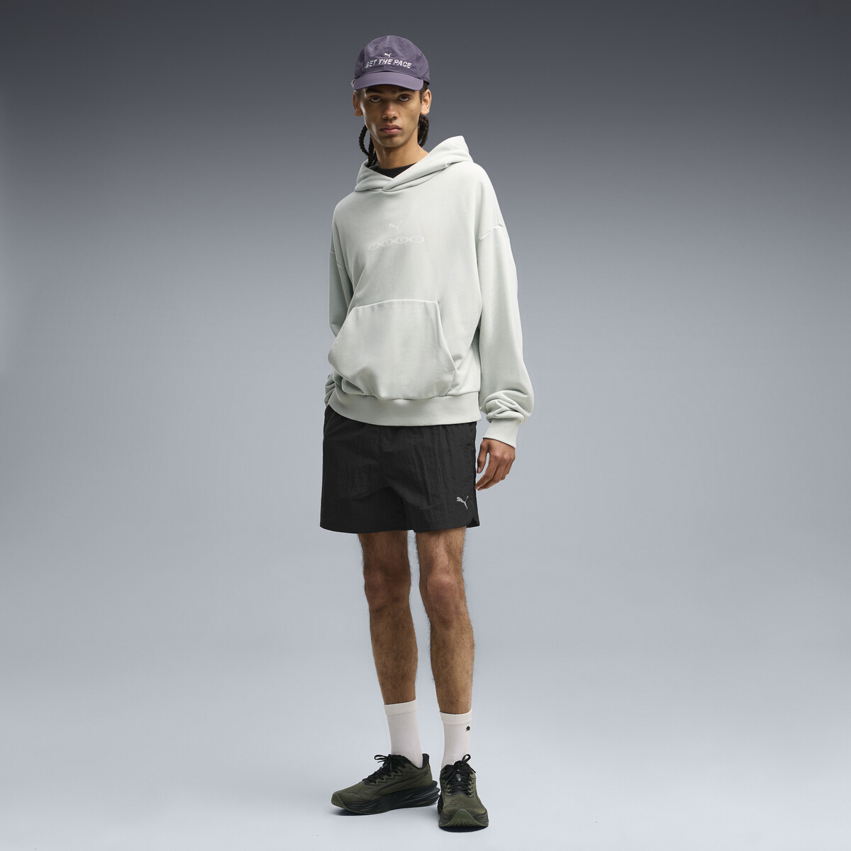 Run Culture Collective T7 Relaxed 5-inch Woven Shorts Men in Black by PUMA, XS
