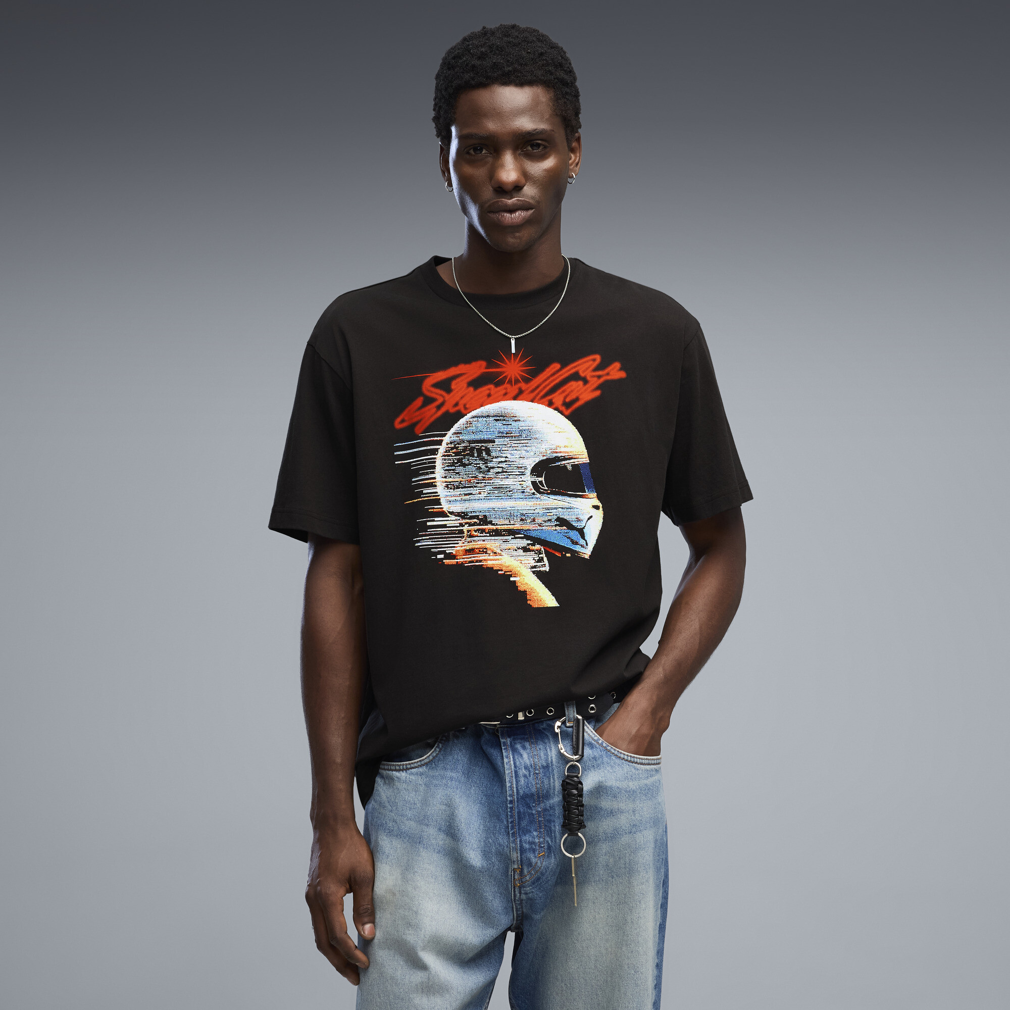 PUMA Graphics Speedcat Relaxed T-Shirt Herren, Accessoires, Schwarz, XL