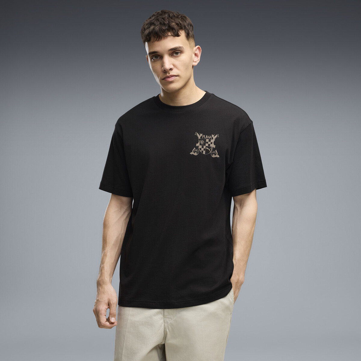 Graphic Medieval Relaxed T-Shirt Men in Black by PUMA, XL