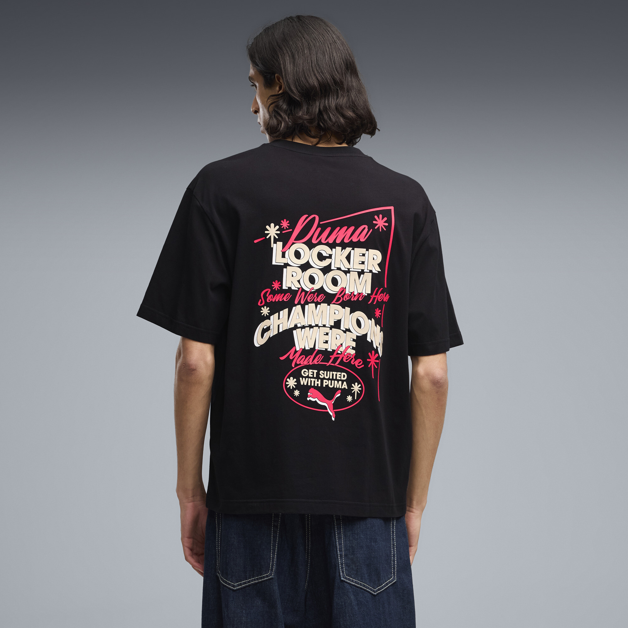 PUMA Graphics Champions Boxy T-Shirt Herren, Kleidung, Schwarz, M