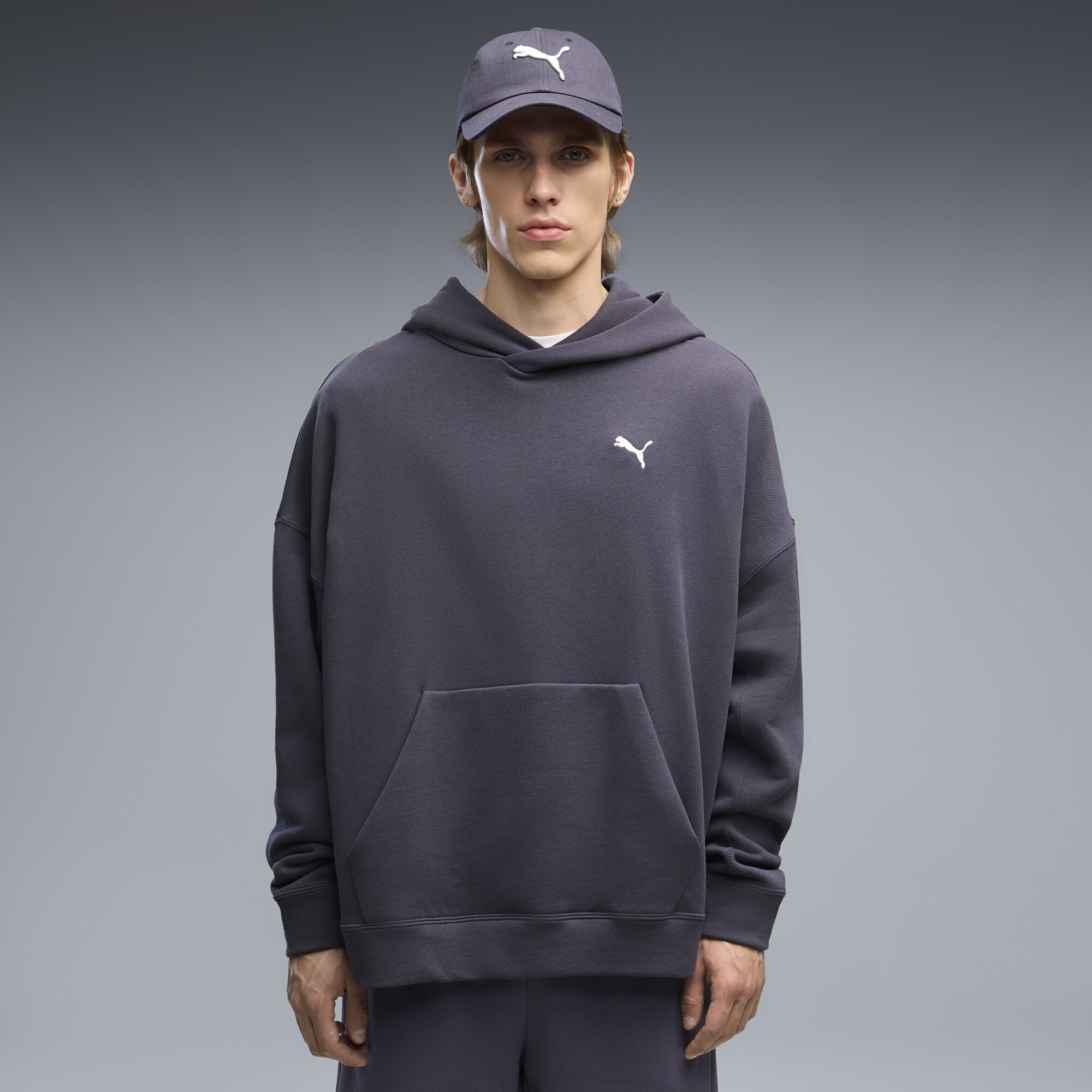 PUMA Essentials Men's Oversized Hoodie in Grey, Size L