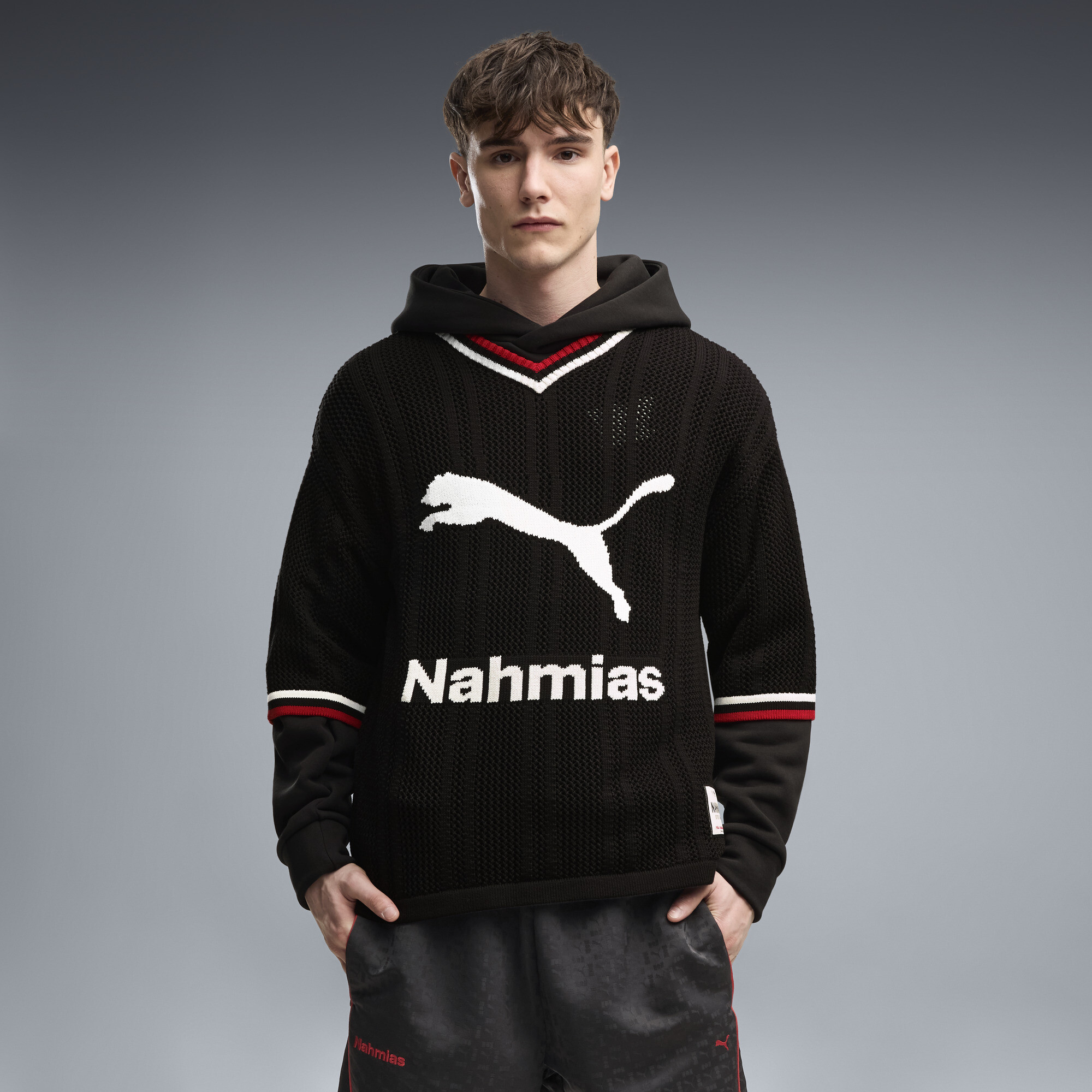 PUMA x NAHMIAS Men's Oversized Knit Jersey in Black, Size S