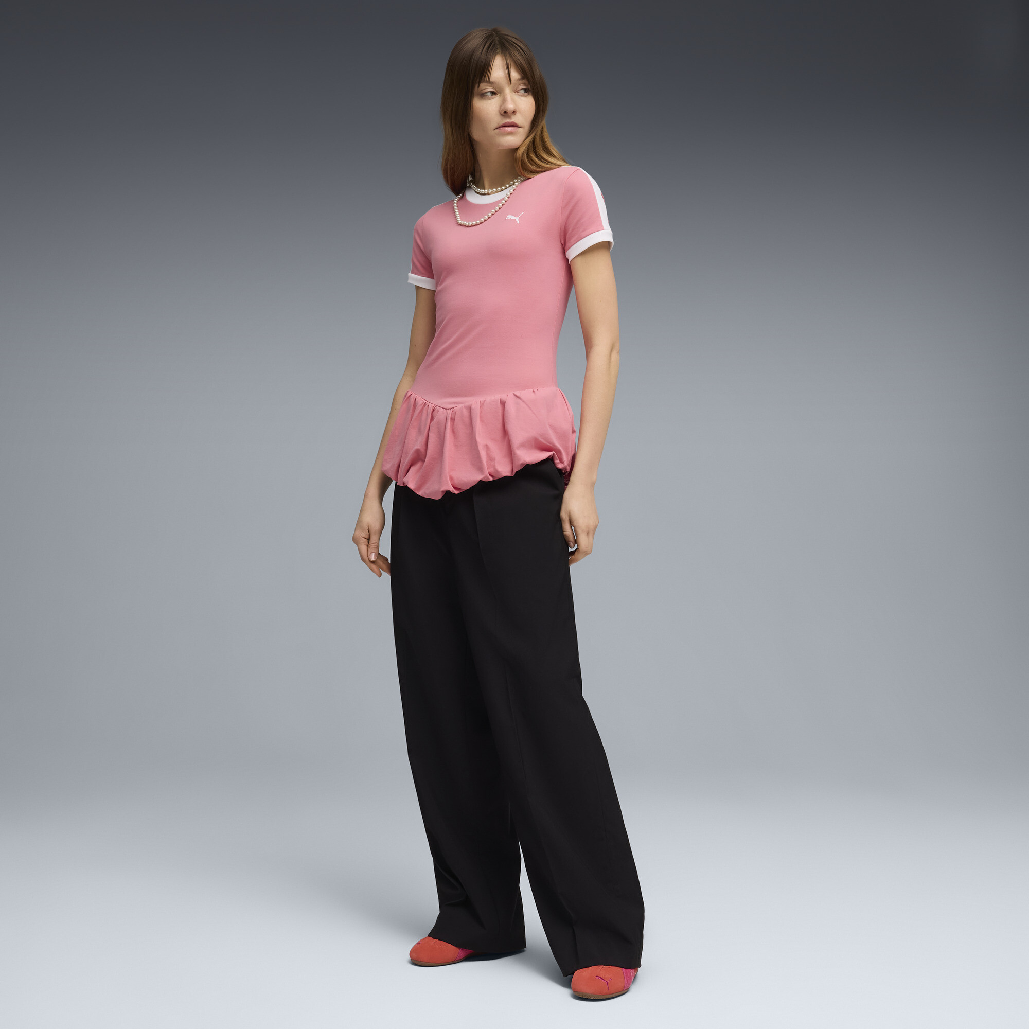 PUMA T7 ballon-T-shirt voor Dames, Roze, Maat S thumbnail 4