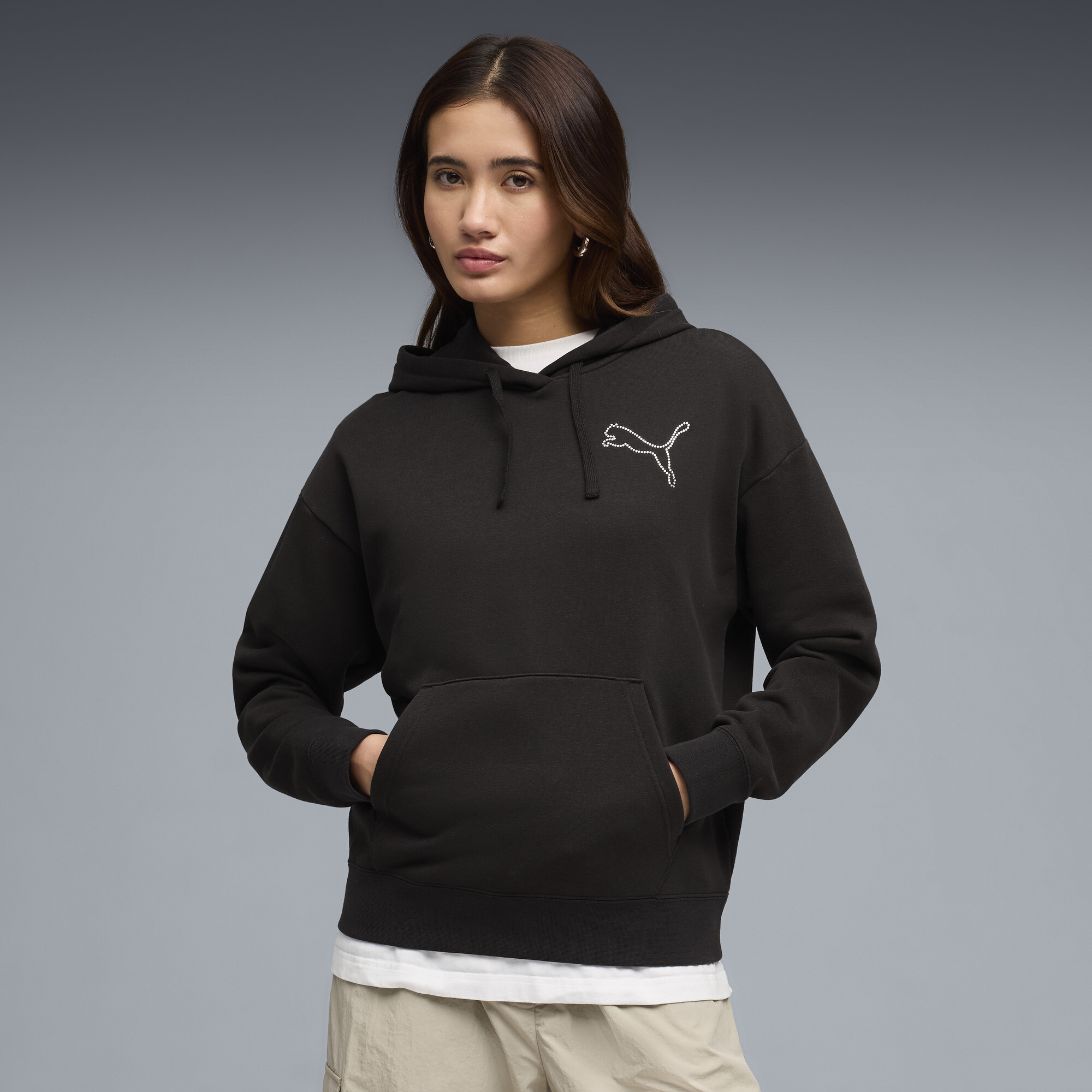 PUMA Bedazzled Women's Hoodie in Black, Size S