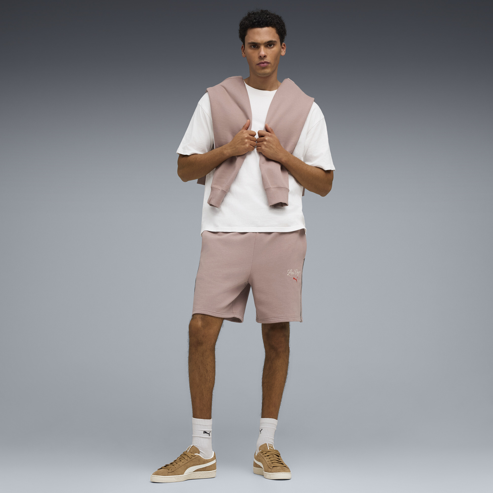 PUMA Wardrobe Essentials Las Vegas Men's 7" Shorts in Beige, Size S