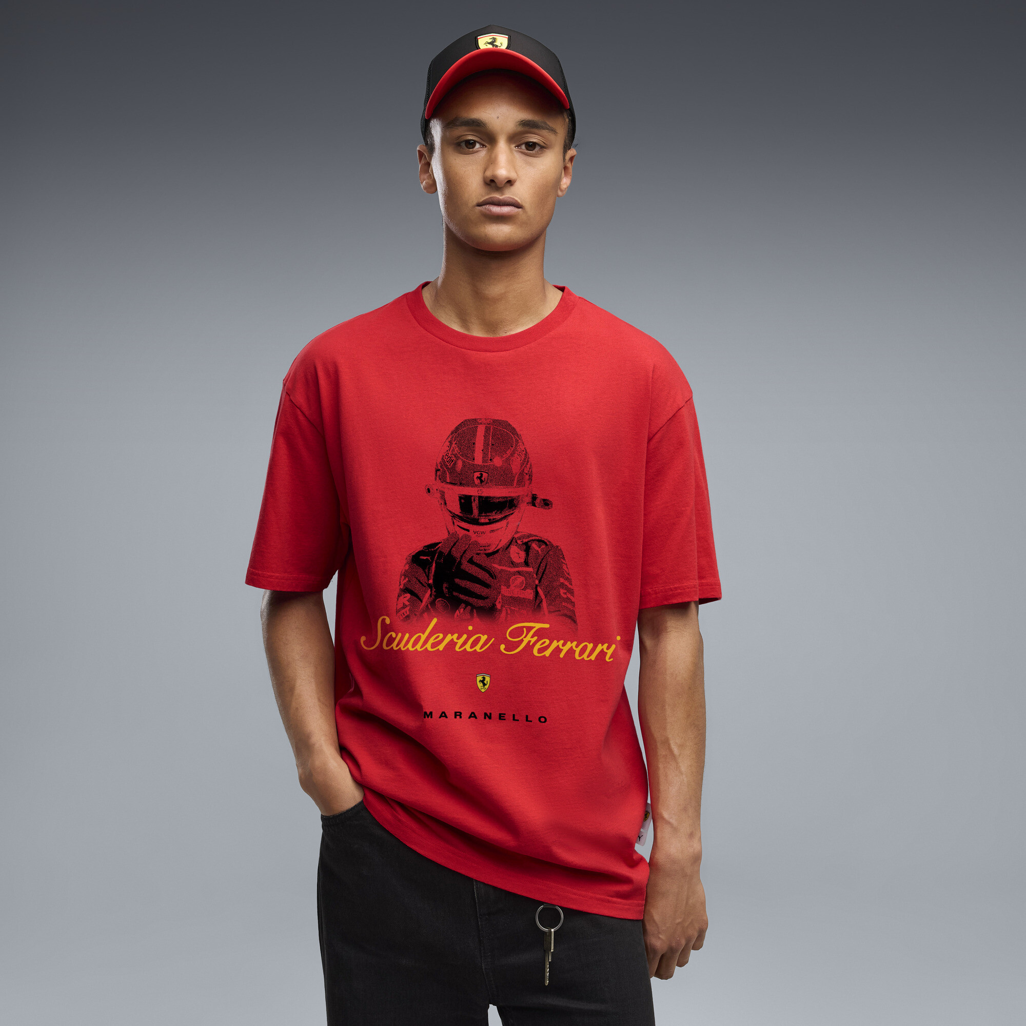 PUMA Scuderia Ferrari Men's Graphic T-Shirt in Red, Size XXL