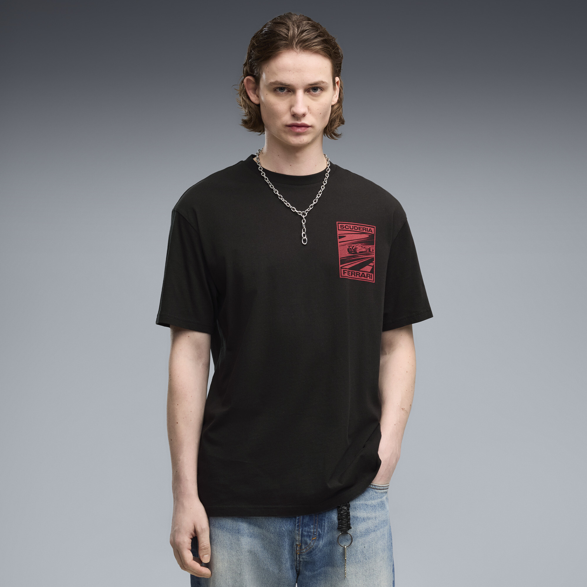 PUMA Scuderia Ferrari Men's Graphic T-Shirt in Black, Size XL