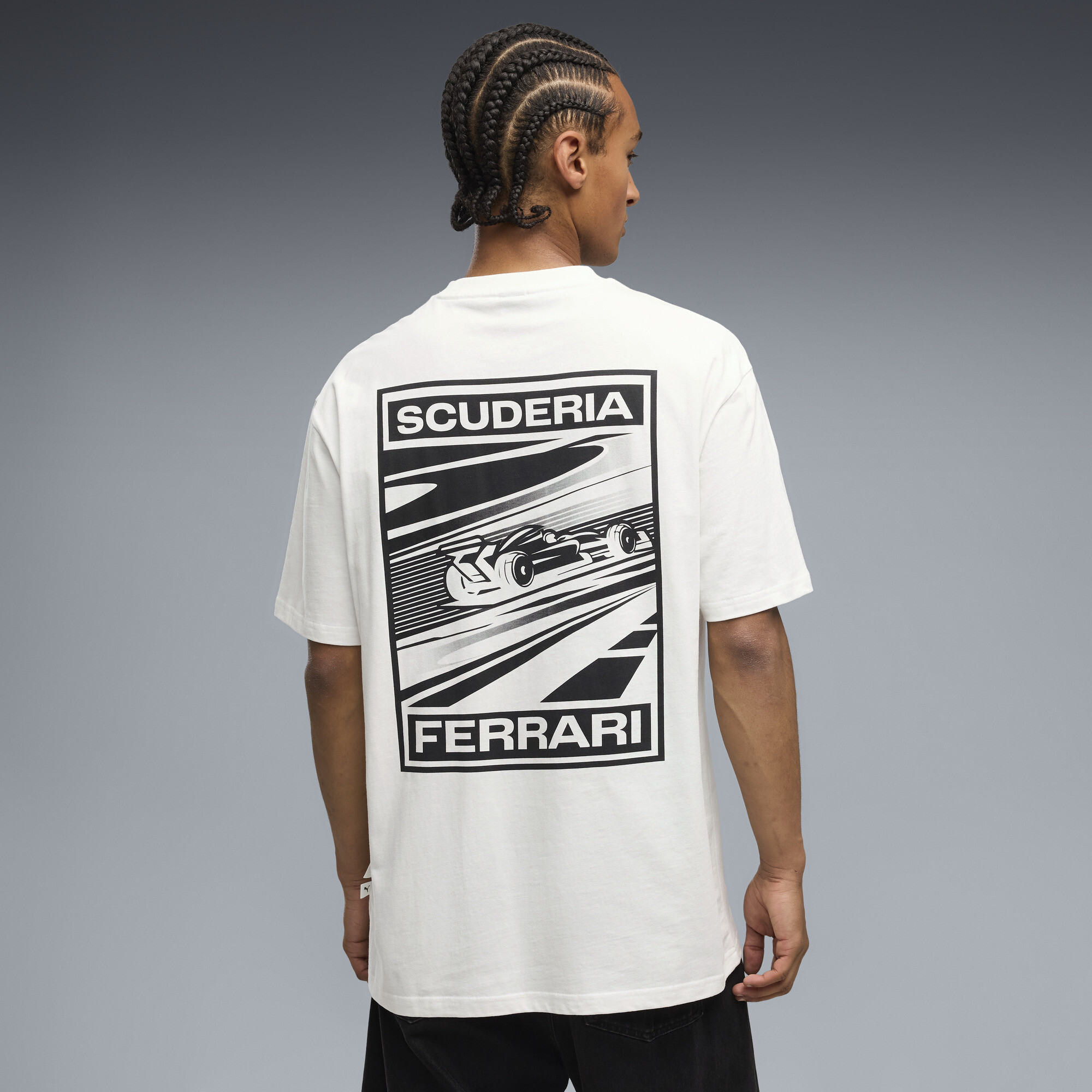 PUMA Scuderia Ferrari Men's Graphic T-Shirt in White, Size M