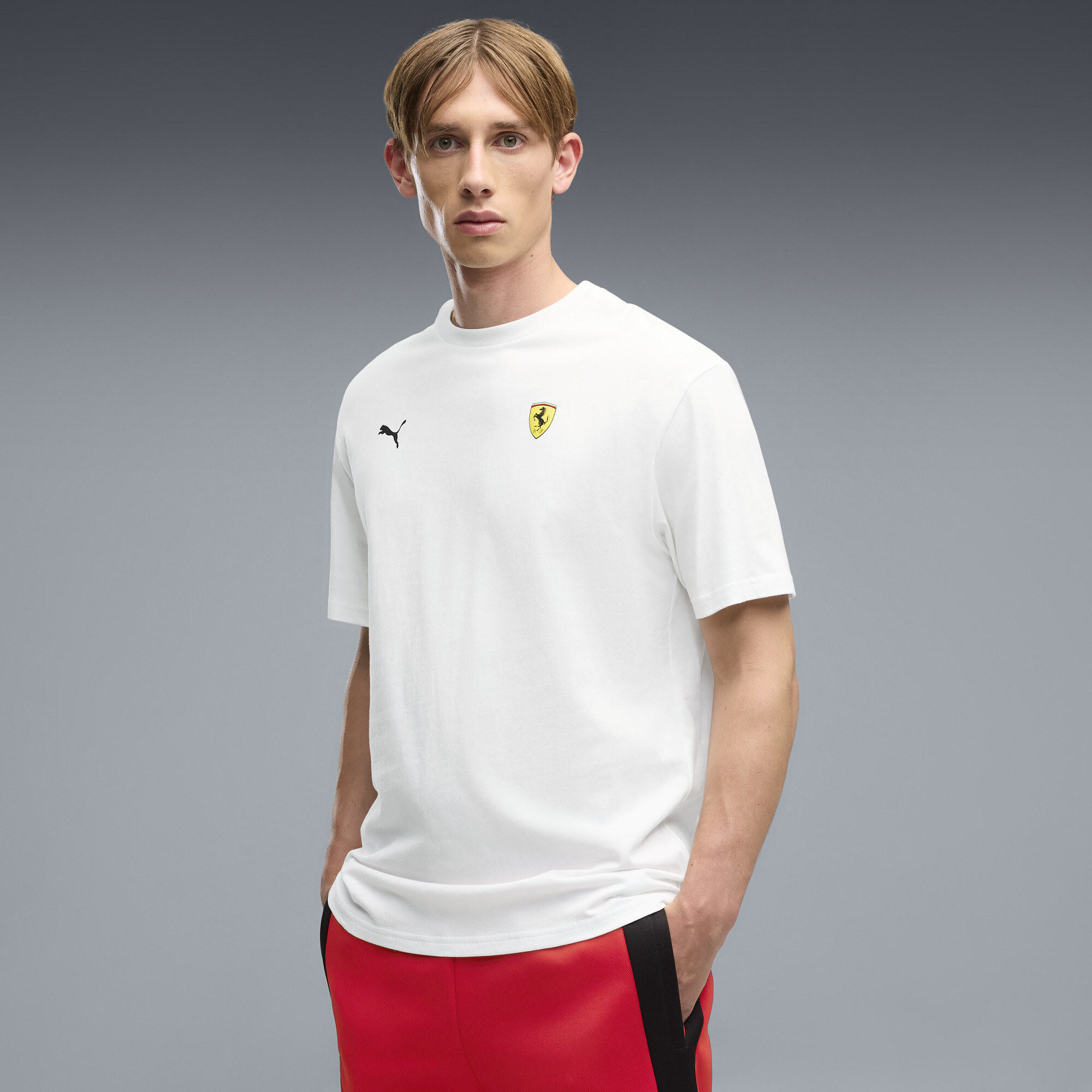 Puma Men's Scuderia Ferrari Graphic Crewneck T-Shirt - Puma White
