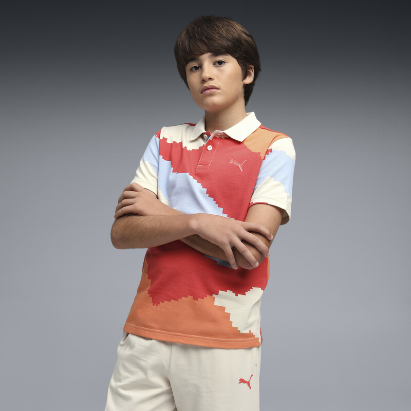 PUMA SKATES Boys' Short Sleeve Printed Polo T-shirt