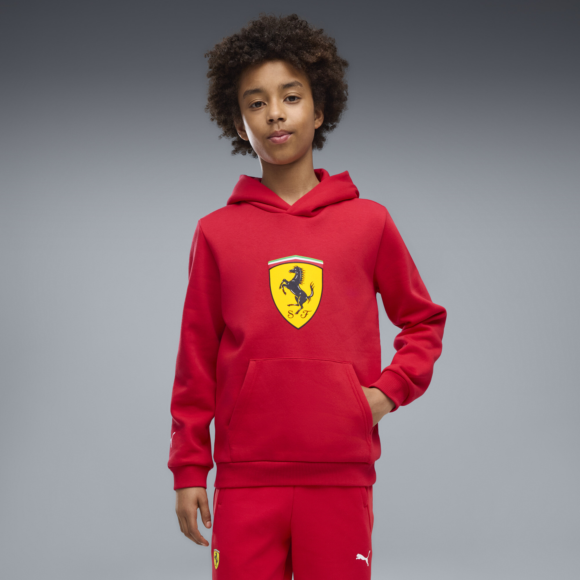 PUMA Scuderia Ferrari Big Kids' Hoodie in Red, Size 6