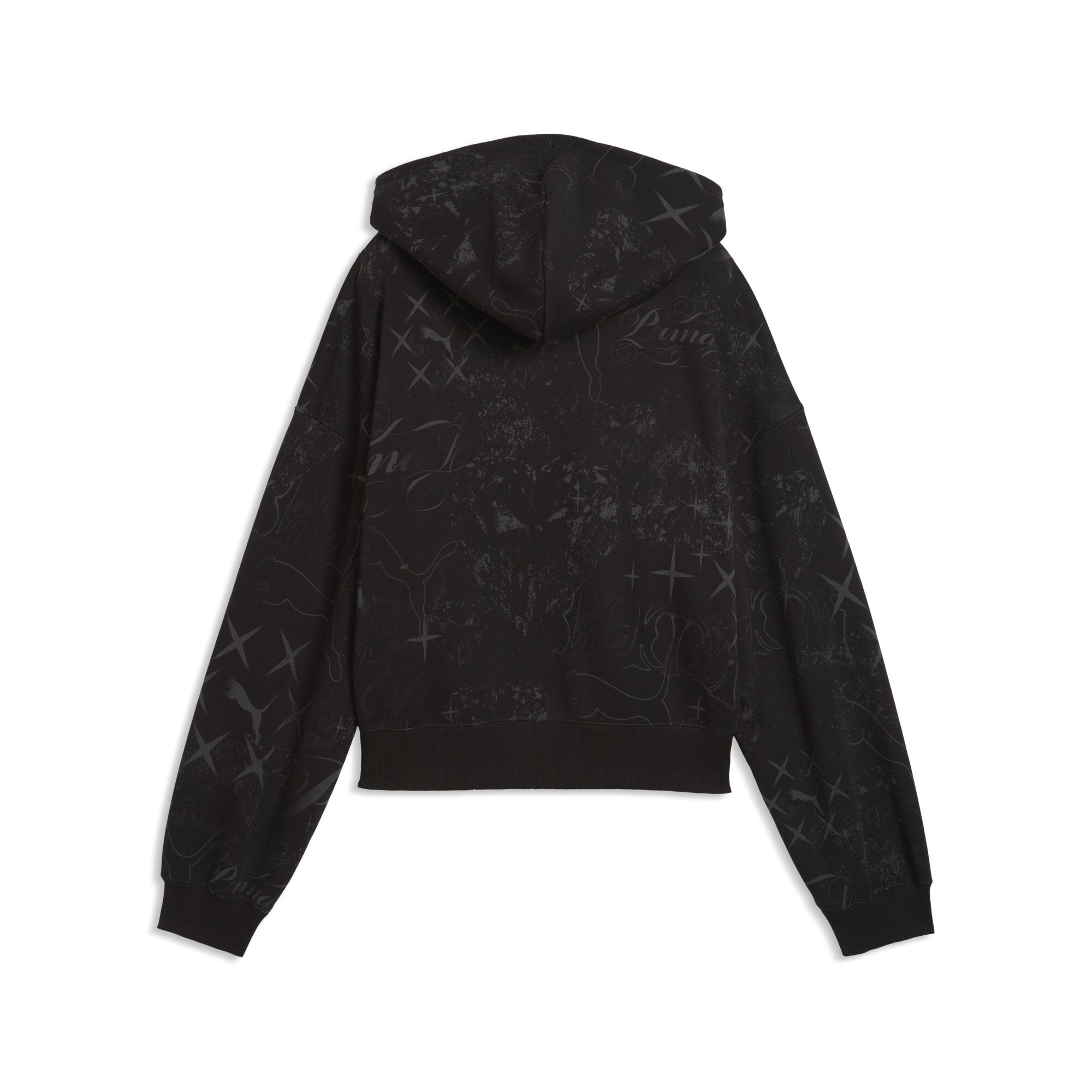PUMA Street Glam oversized hoodie met volledige rits voor Dames, Zwart, Maat M thumbnail 2