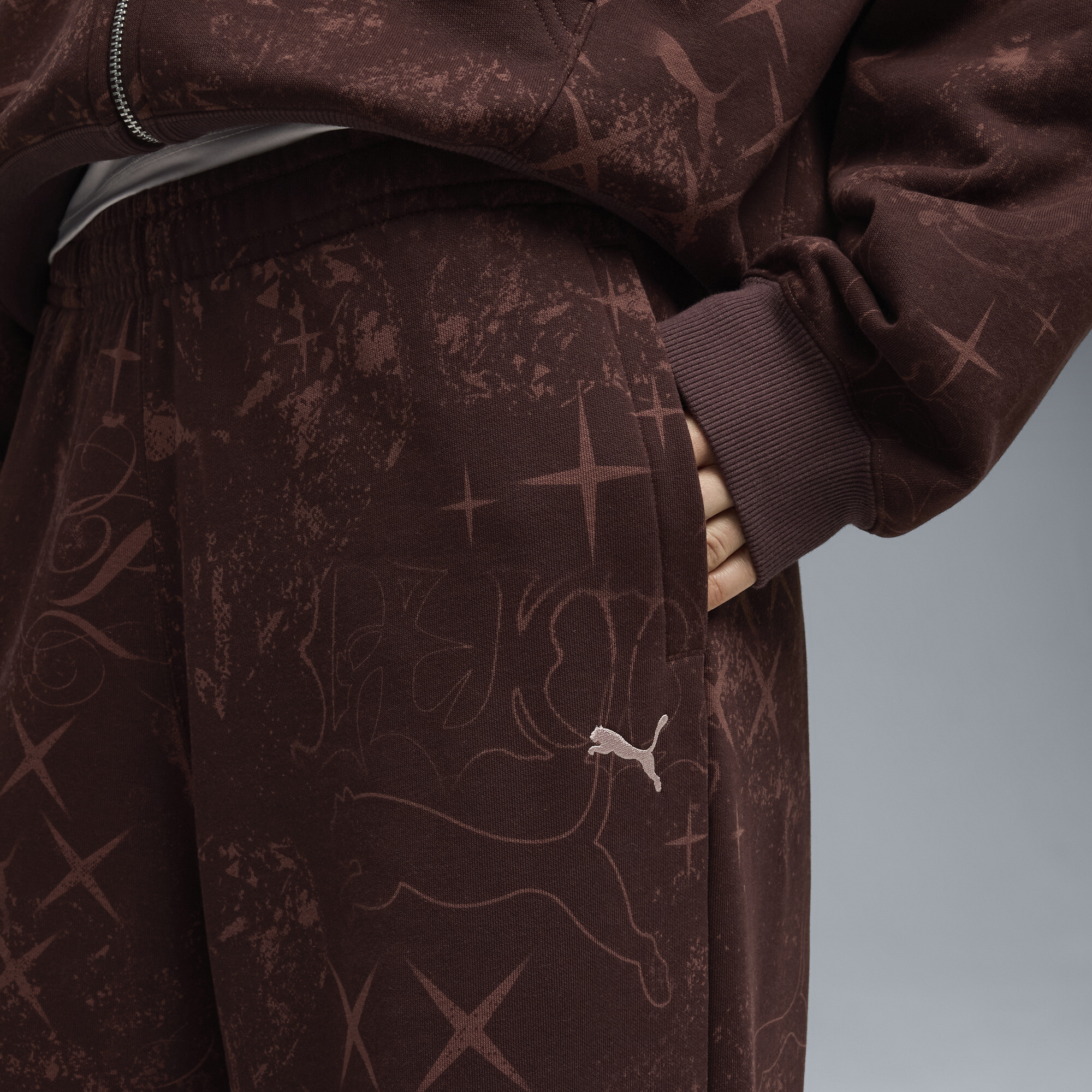 PUMA Street Glam slobberbroek voor Dames, Bruin, Maat XL thumbnail 5