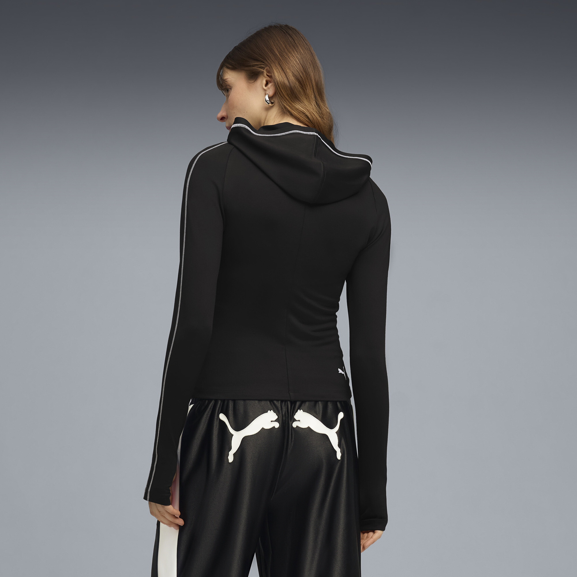 PUMA T7 Street Glam hoodie voor Dames, Zwart, Maat XS thumbnail 5