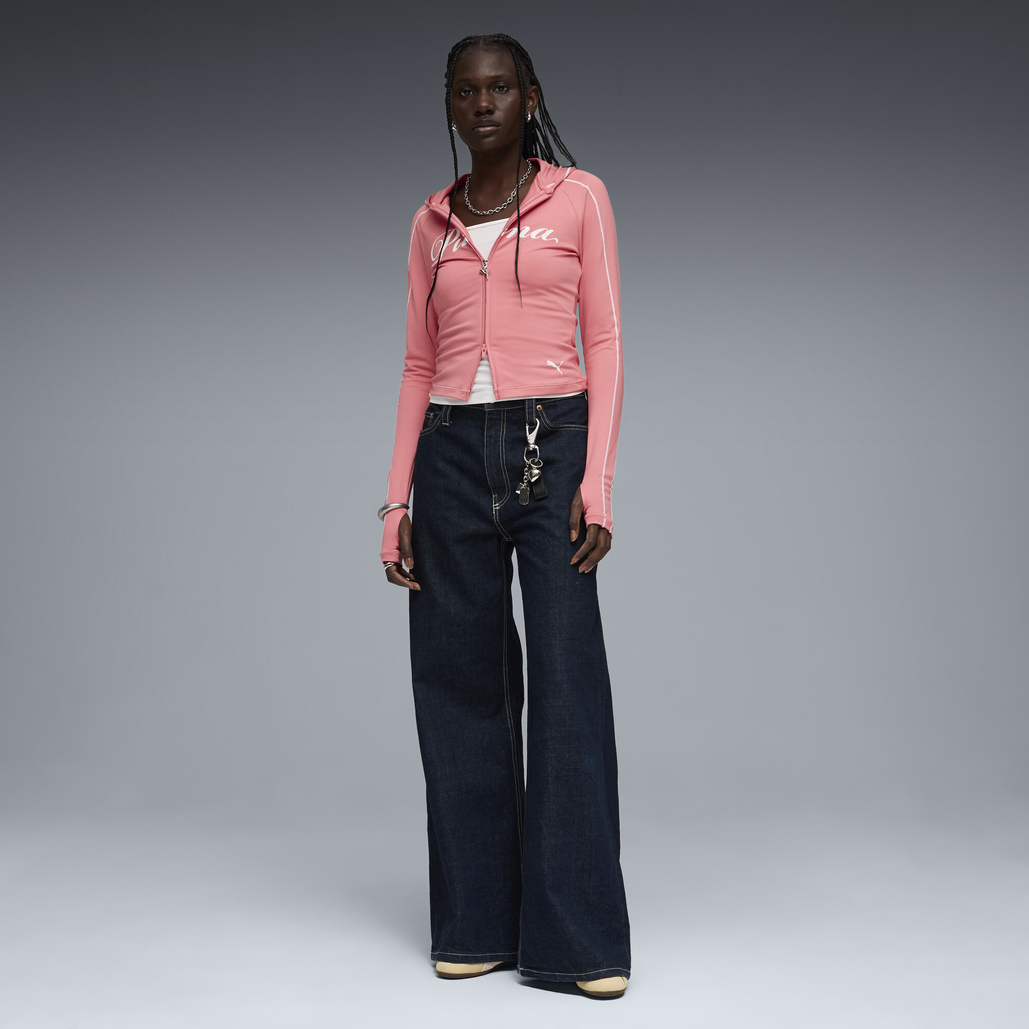 PUMA T7 Street Glam hoodie voor Dames, Roze, Maat XL thumbnail 6