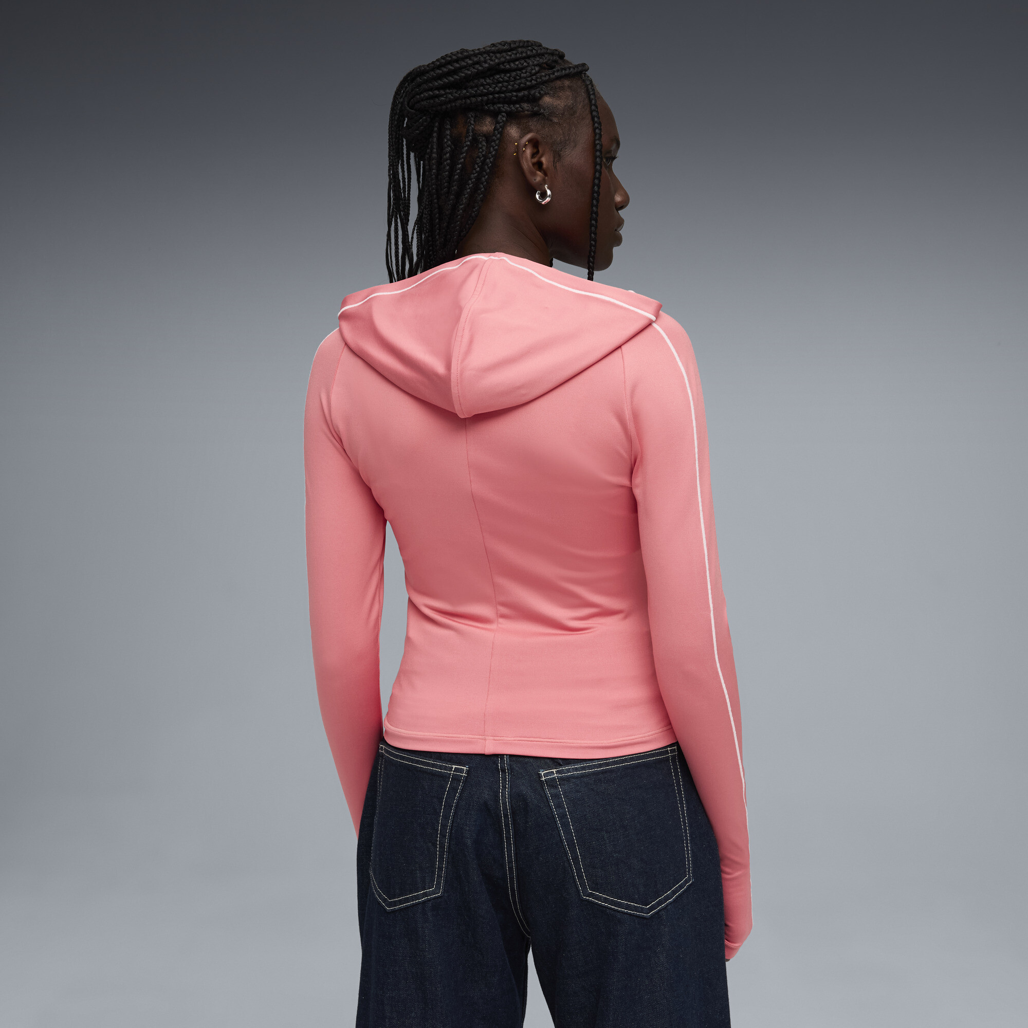PUMA T7 Street Glam hoodie voor Dames, Roze, Maat XL thumbnail 5