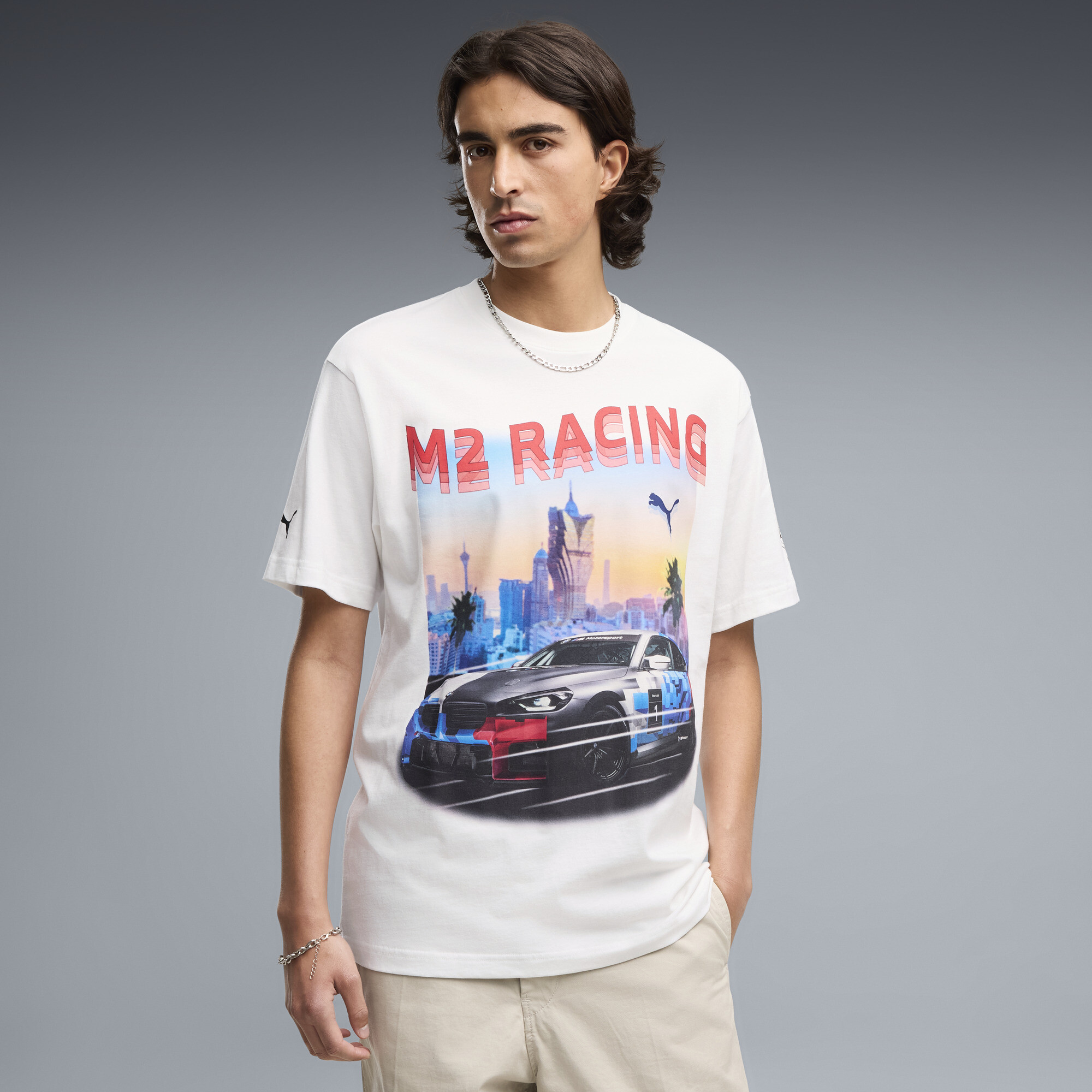 PUMA BMW M Motorsport Men's Graphic T-Shirt in White, Size XXL