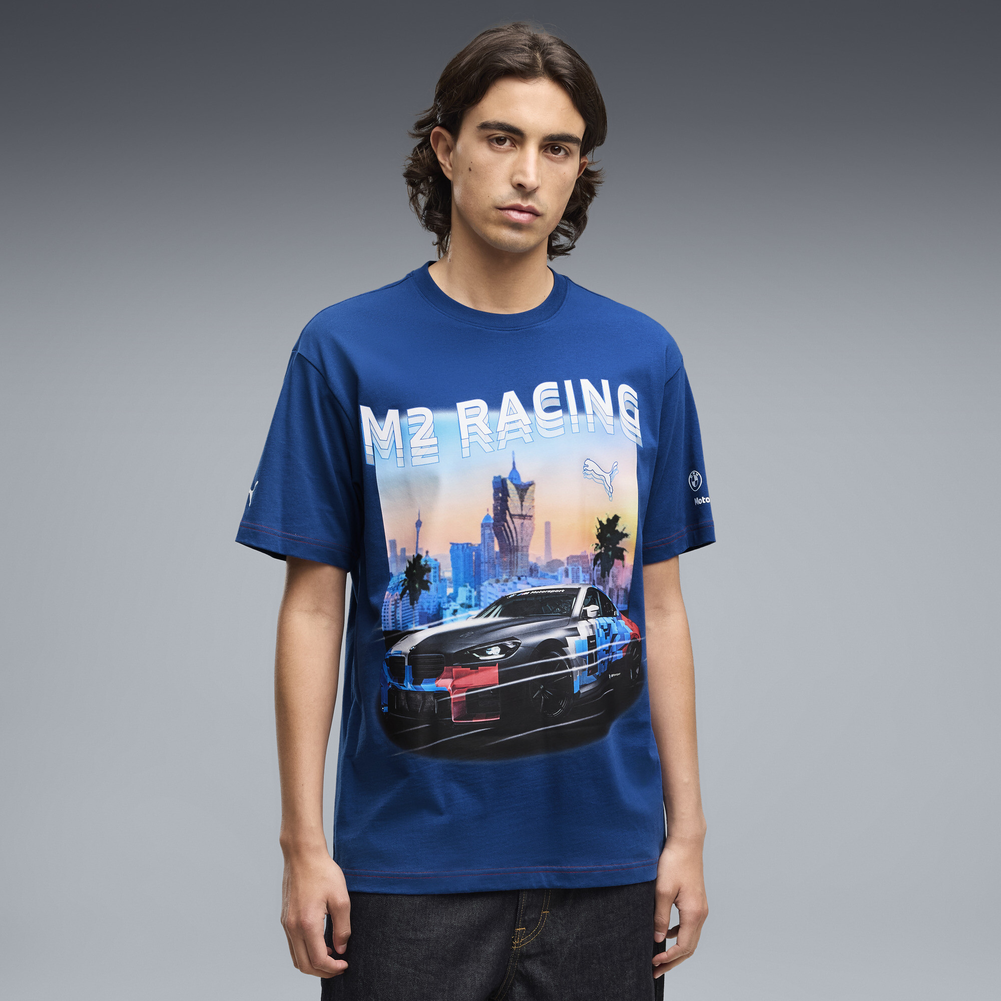 PUMA BMW M Motorsport Men's Graphic T-Shirt in Blue, Size XS