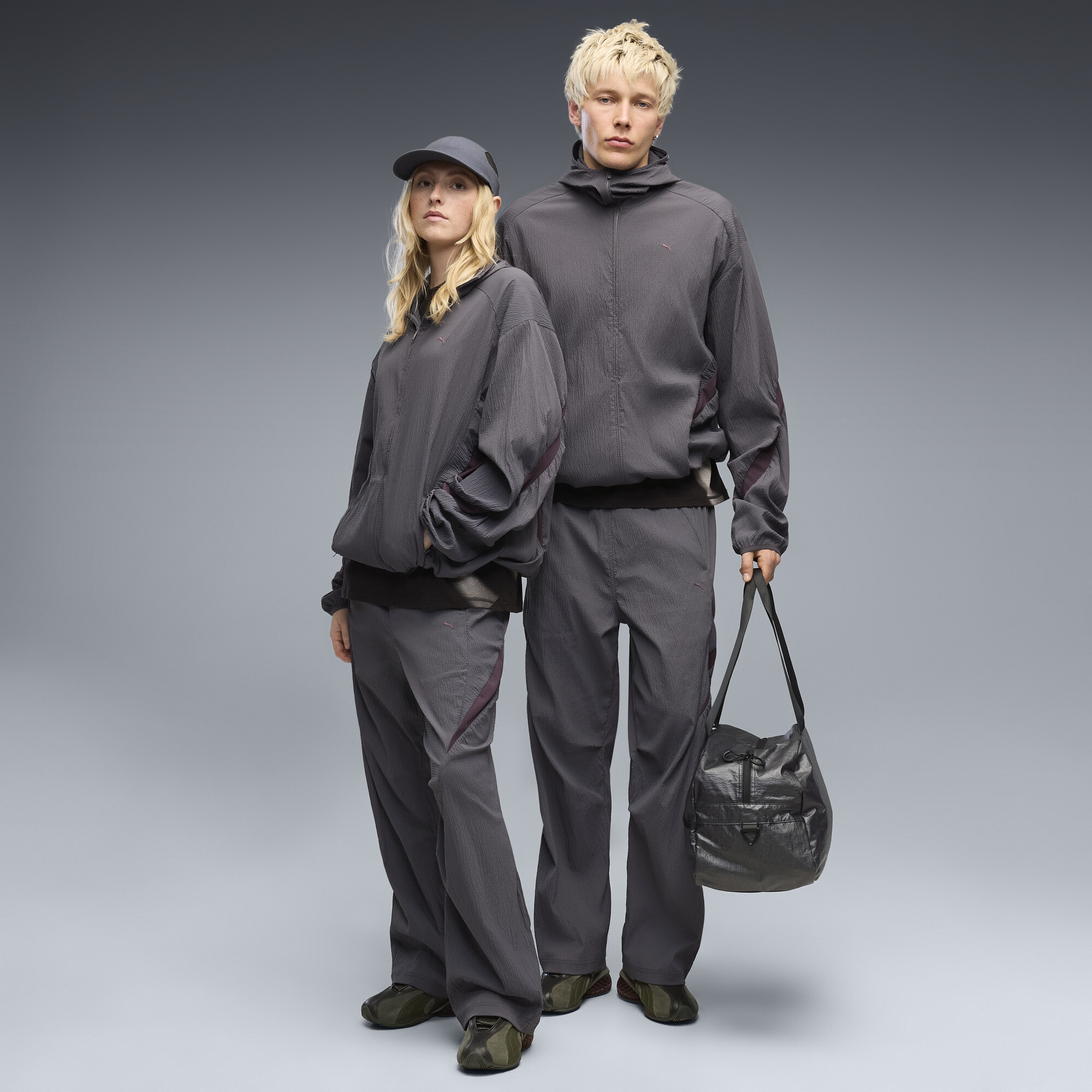 Puma Clrt Relaxed Track Pants In Gray