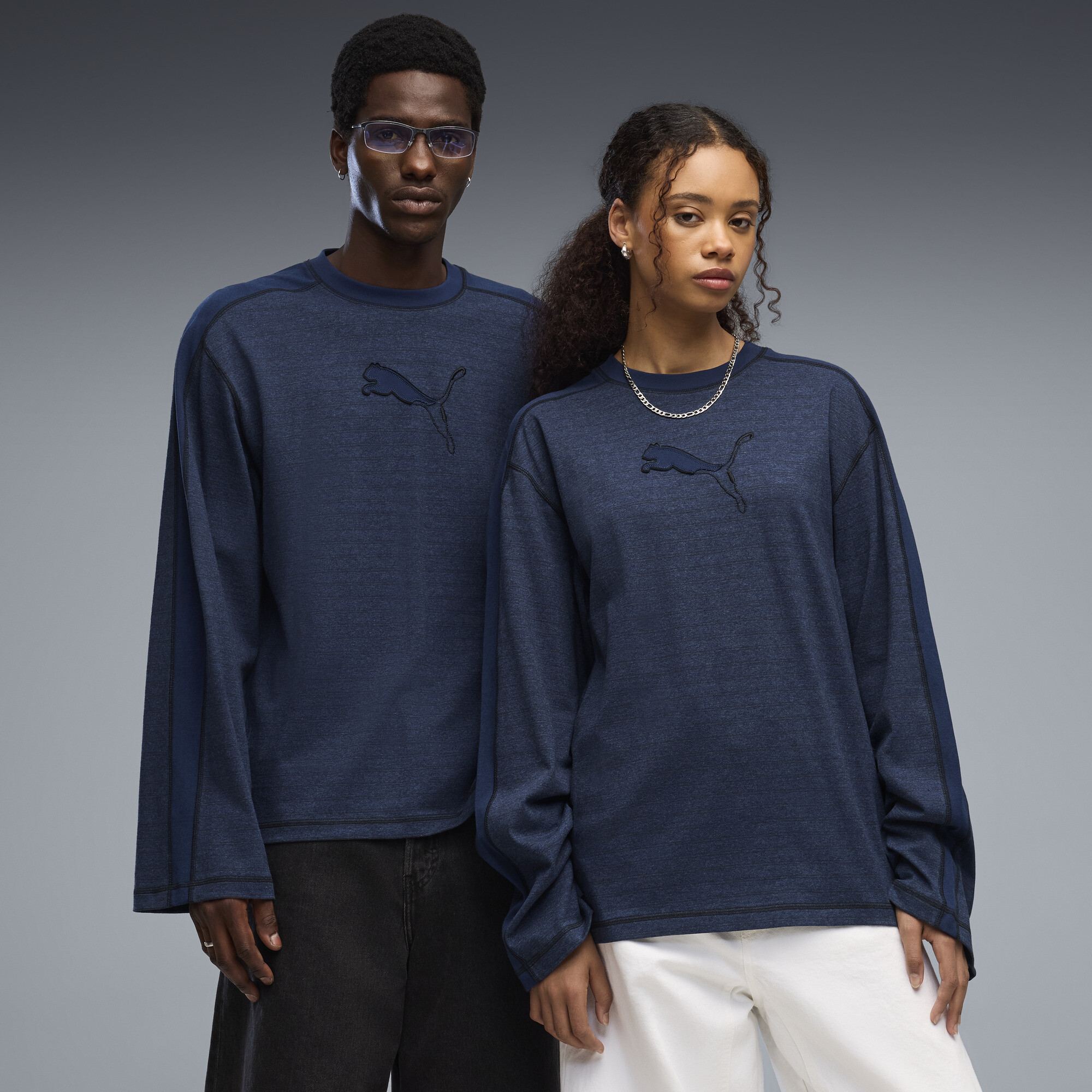 PUMA T7 Langarmshirt Unisex, Kleidung, Blau, XL