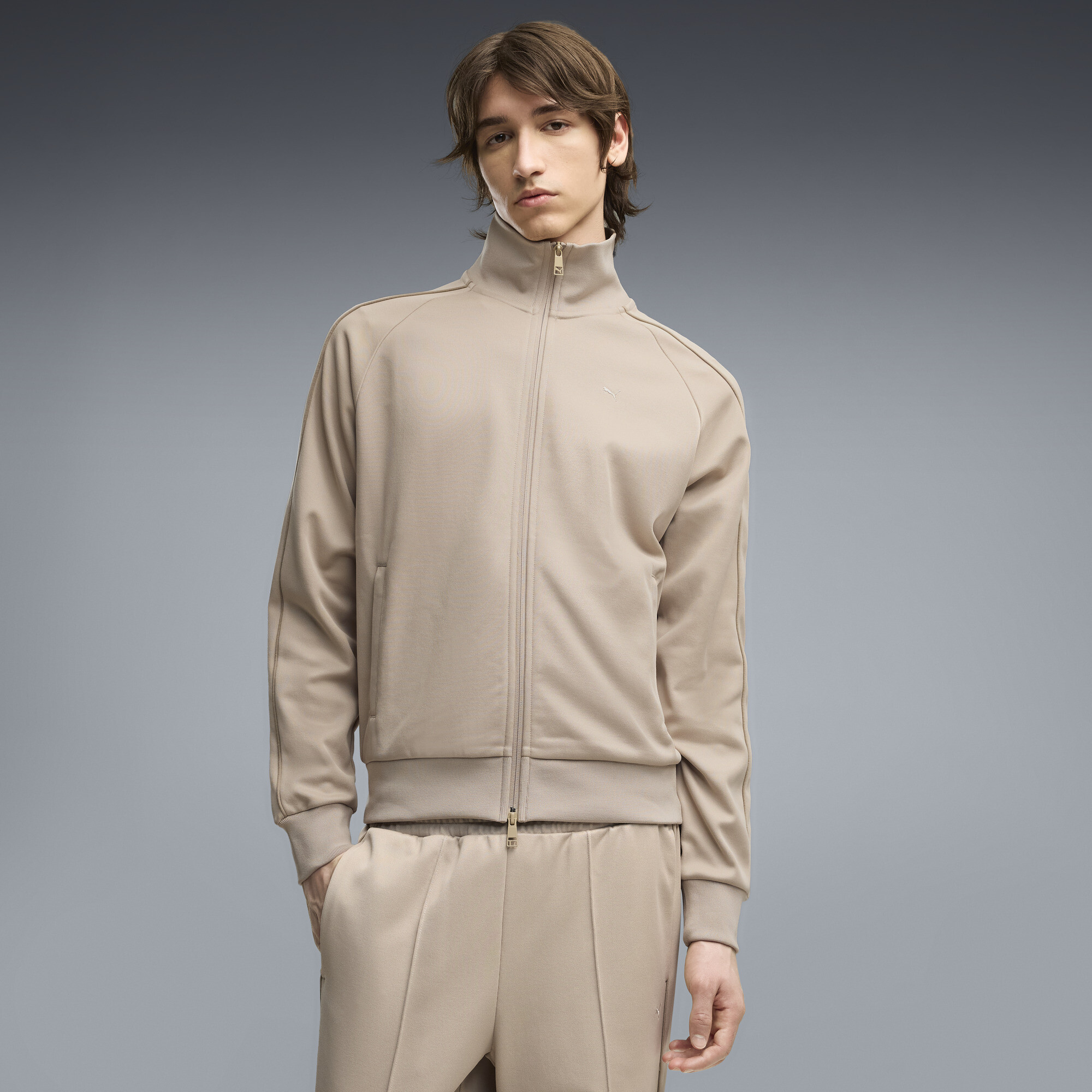 PUMA T7 Men's T7 Track Jacket in Beige, Size S