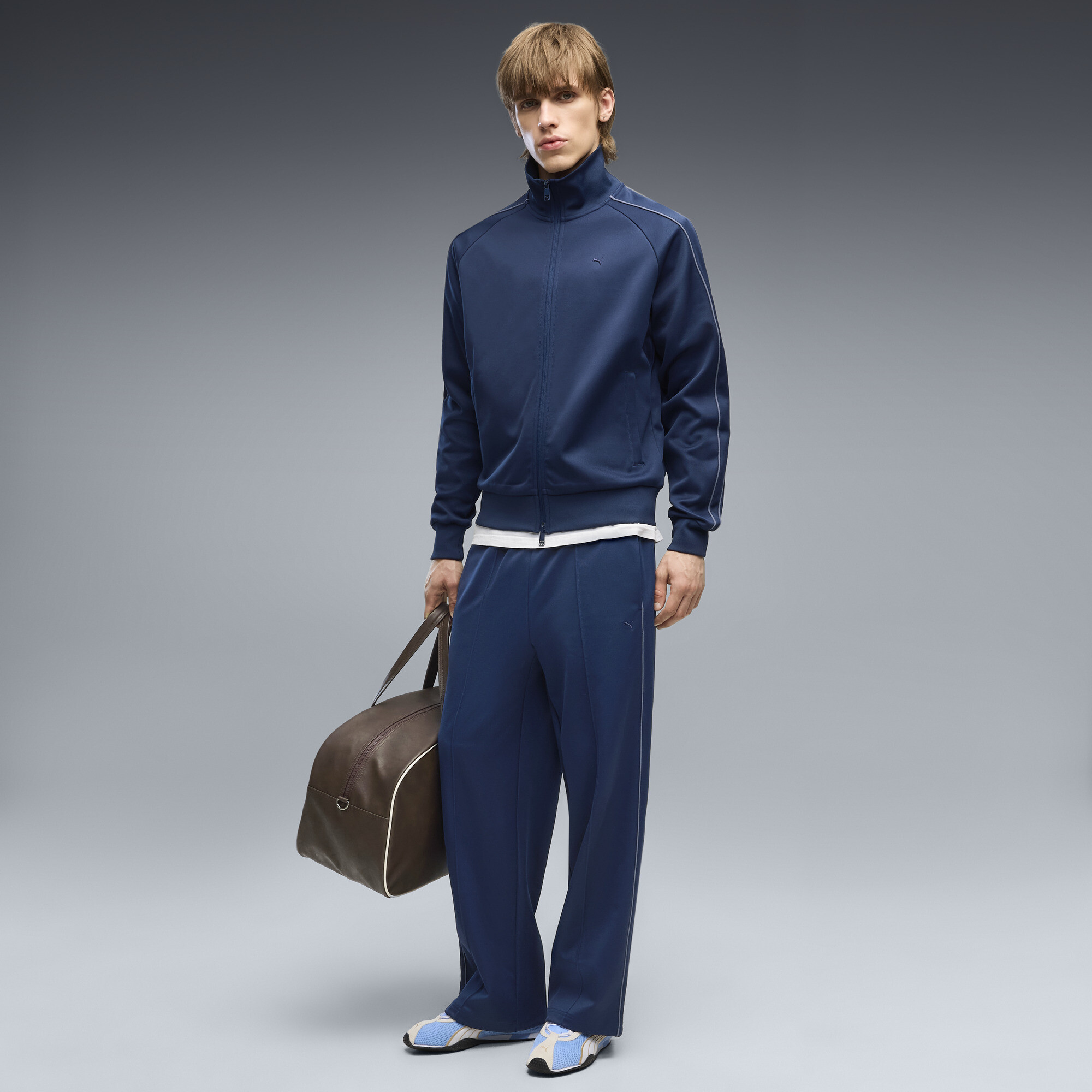 PUMA T7 Men's Relaxed T7 Track Pants in Blue, Size L