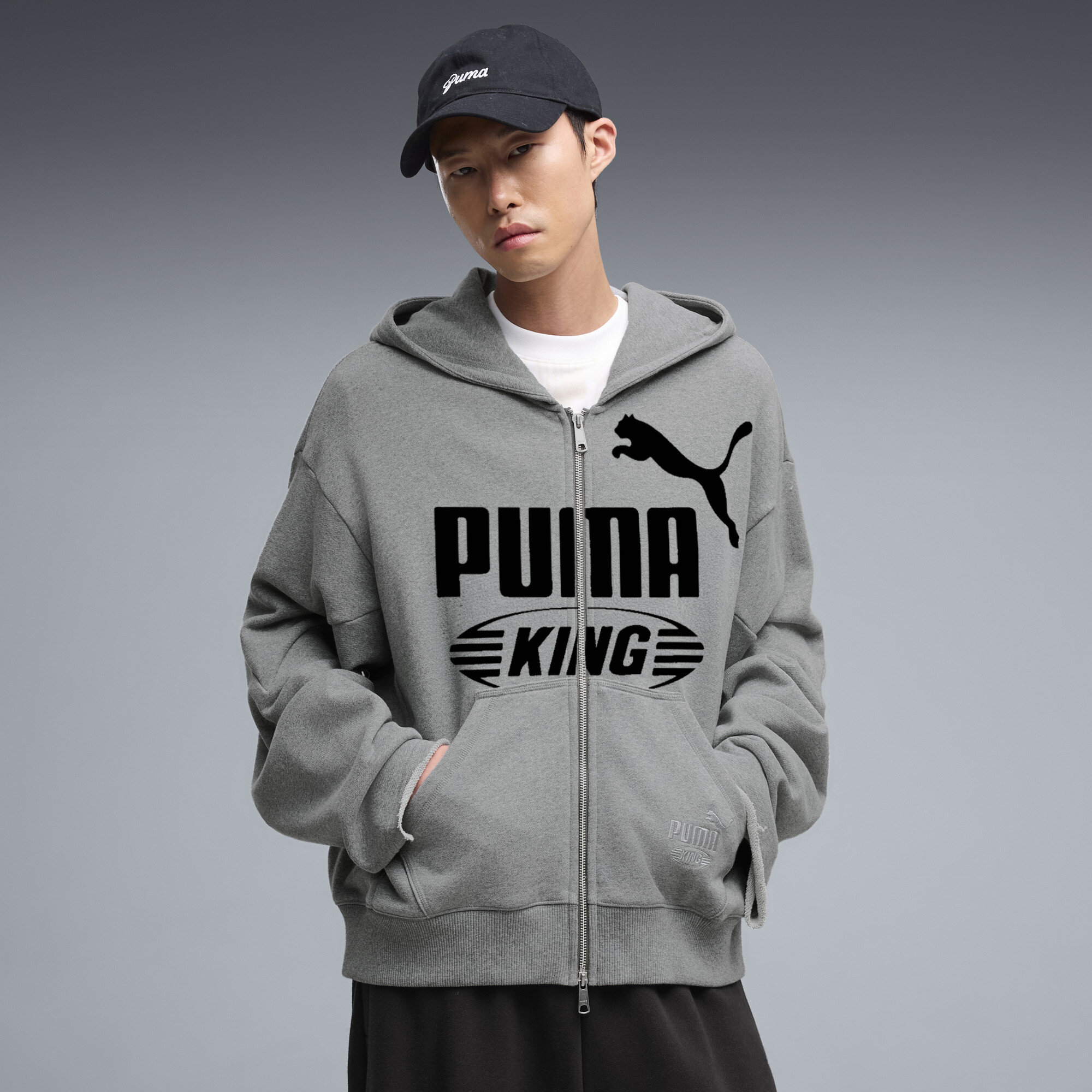 PUMA KING Full-Zip Oversized Jacket Men, Clothing, Kona Brown, XXL
