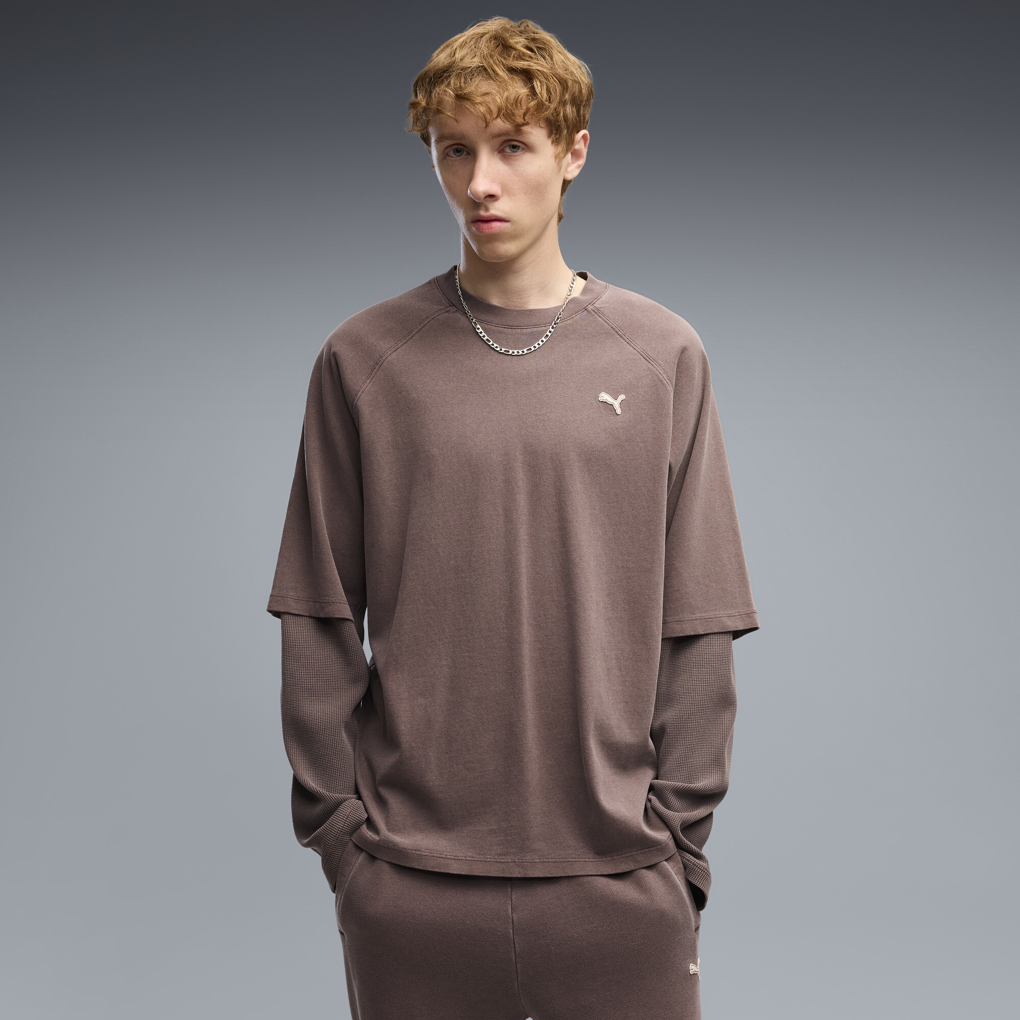 PUMA Select Essentials Double Layer T-Shirt Herren, Accessoires, Braun, S