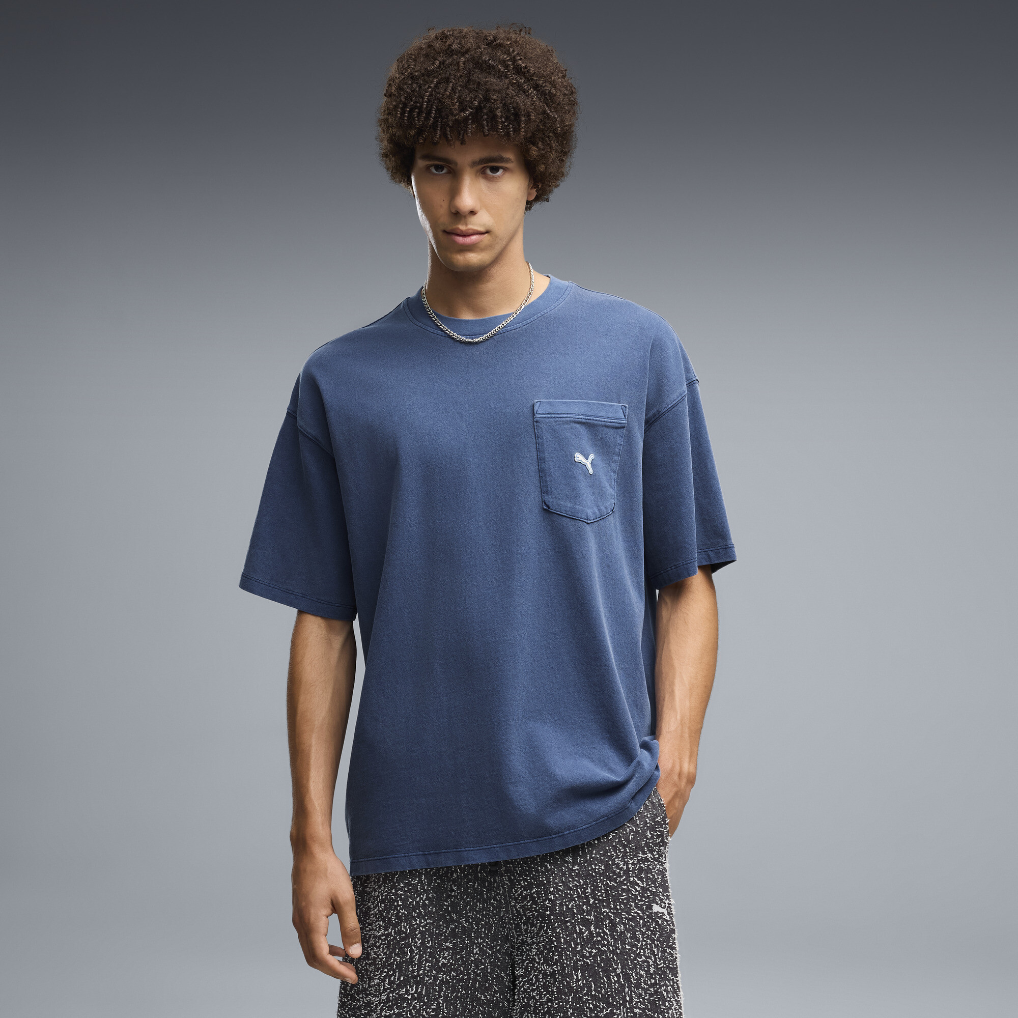 PUMA Select Essentials Men's T-Shirt in Blue, Size S