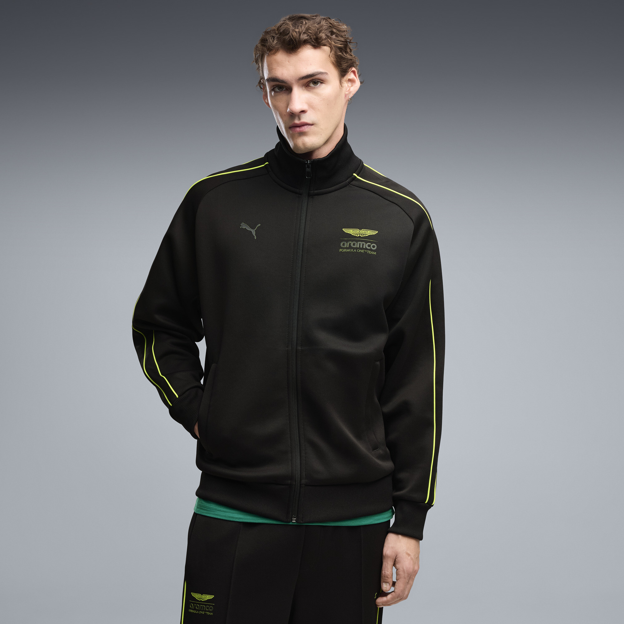 PUMA x ASTON MARTIN ARAMCO F1® TEAM Men's T7 Track Jacket in Black, Size XL
