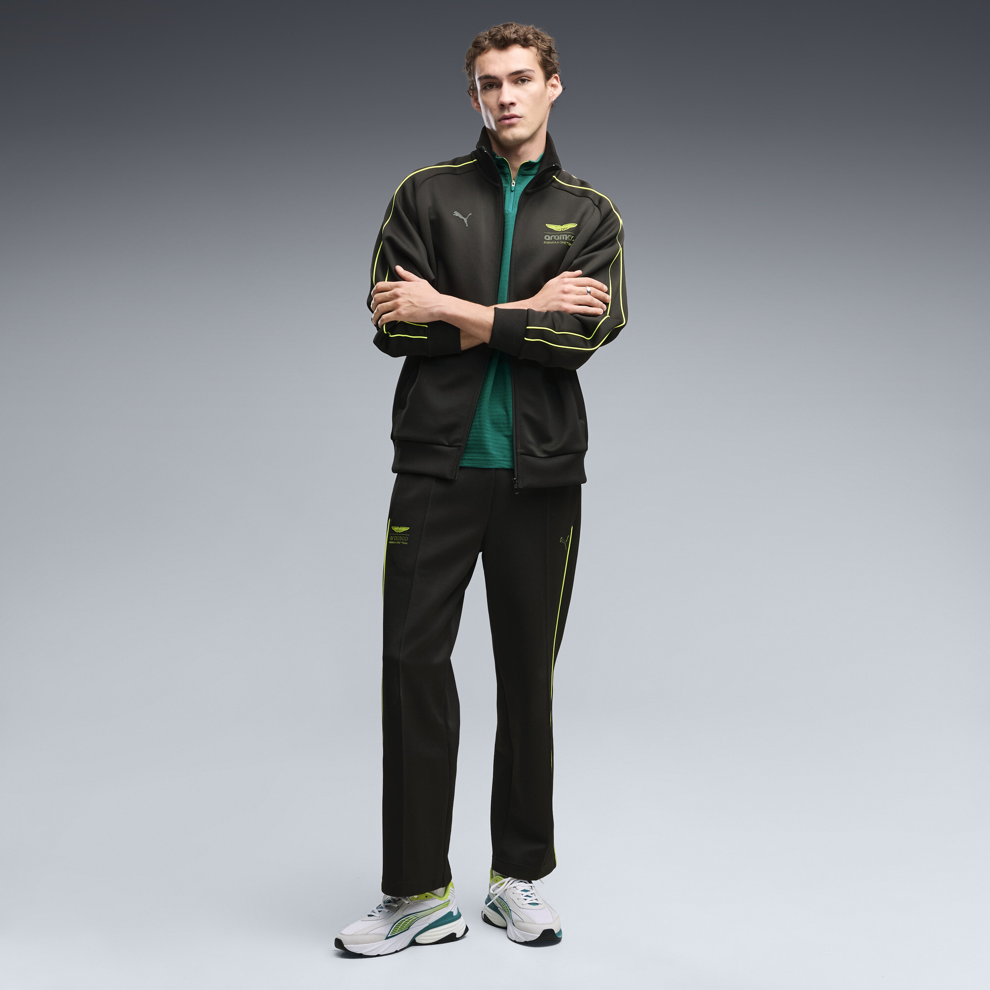 PUMA x ASTON MARTIN ARAMCO F1® TEAM Men's T7 Pants in Black, Size M