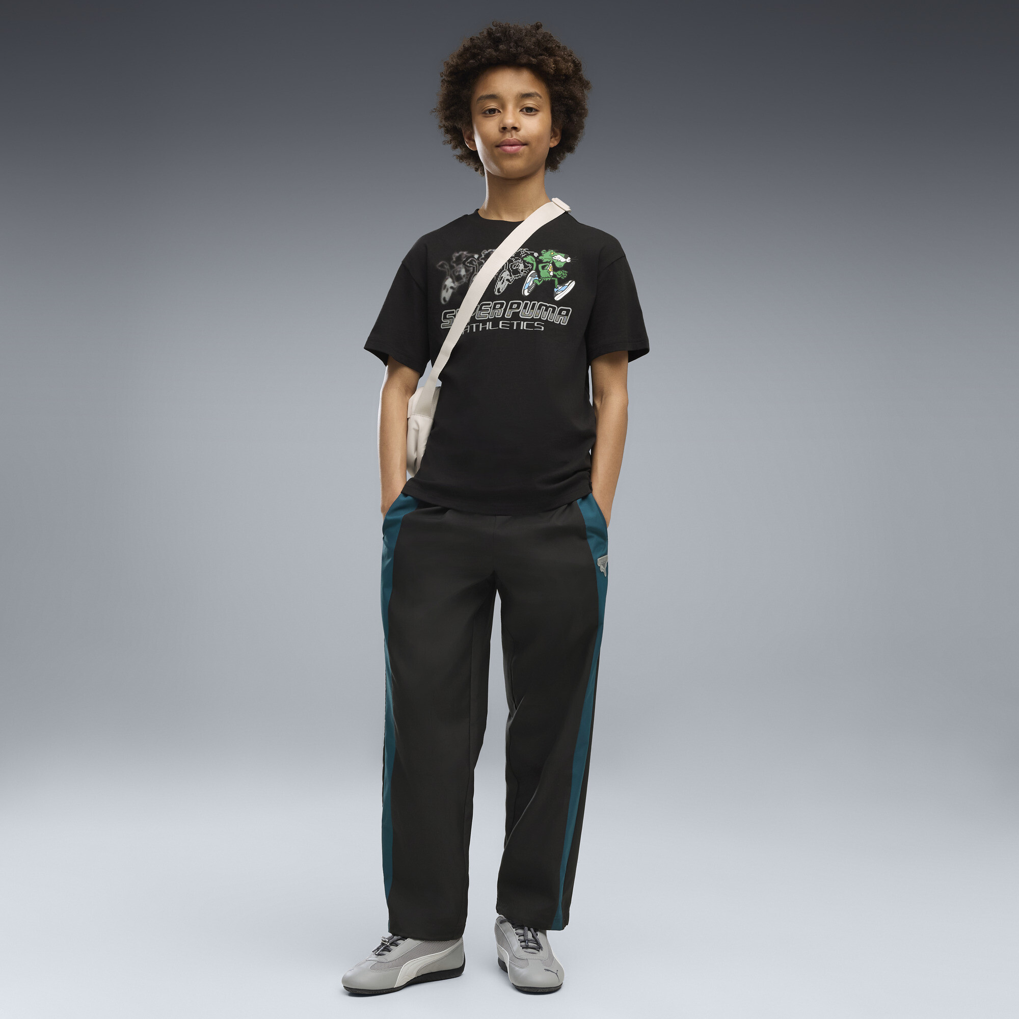 Super PUMA Big Kids' T7 Track Pants in Black, Size M