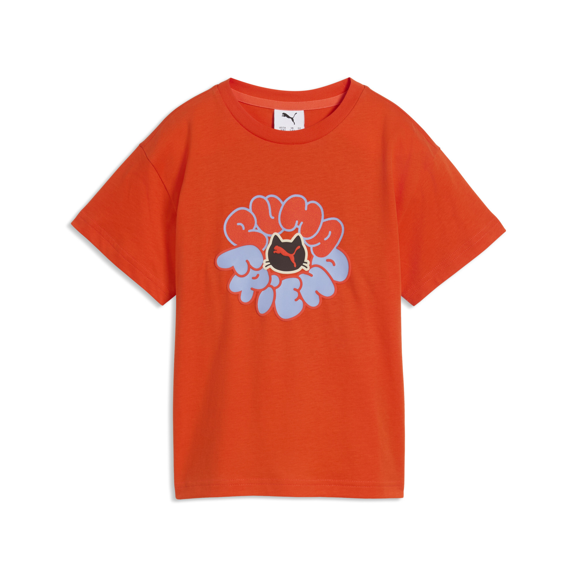 PUMA Imaginary Friend relaxed Graphic T-shirt, Grijs/Rood, Maat 6-7Y
