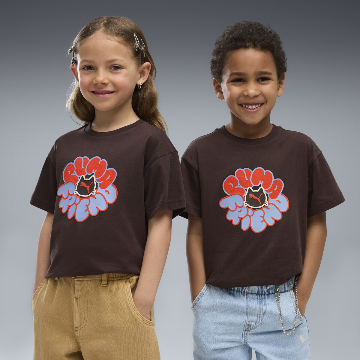 Imaginary Friend Relaxed Graphic T-Shirt Kids in Chocolate Fondue by PUMA, 5-6Y