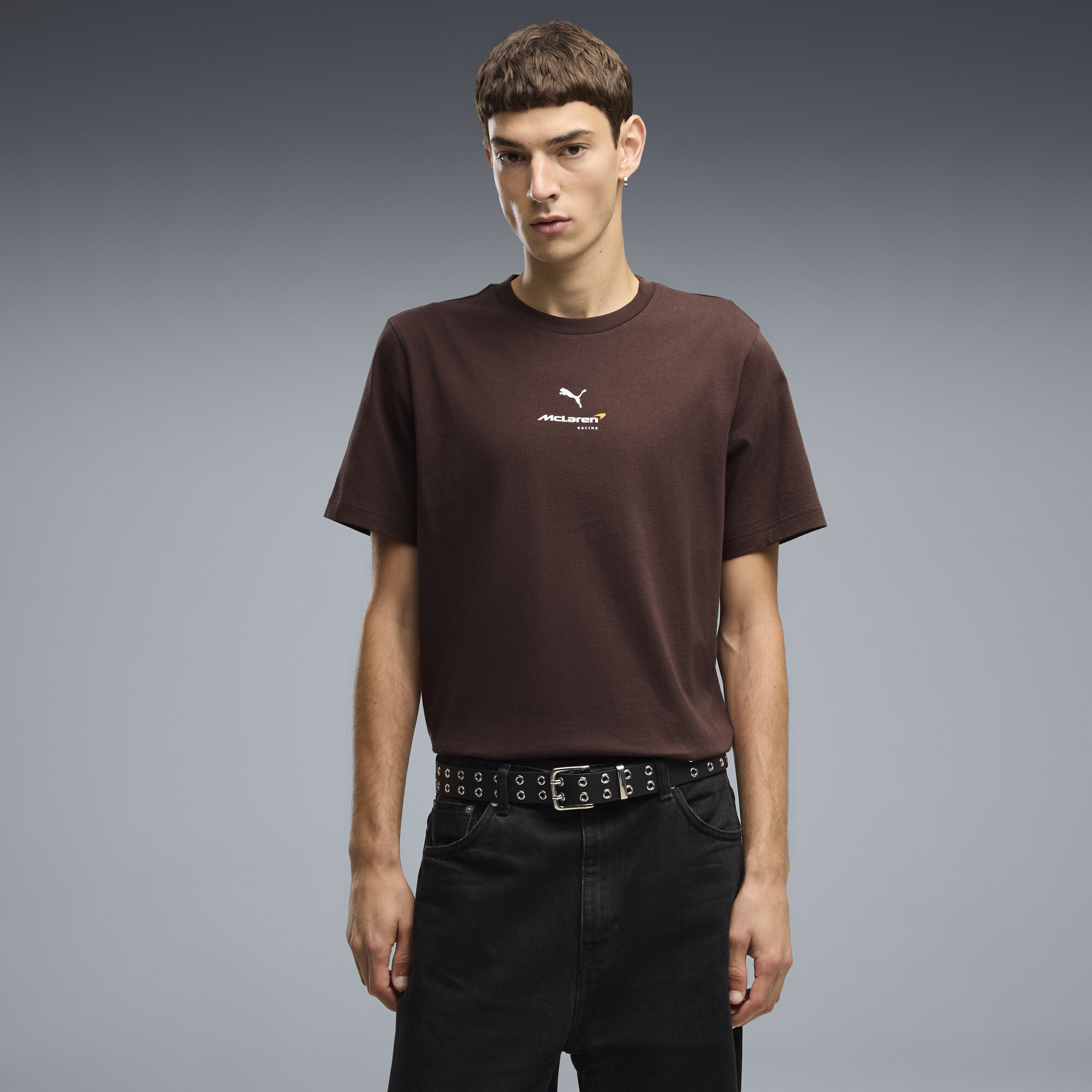 Puma Men's McLaren Essentials Collection Crewneck T-Shirt - Chocolate Fondue
