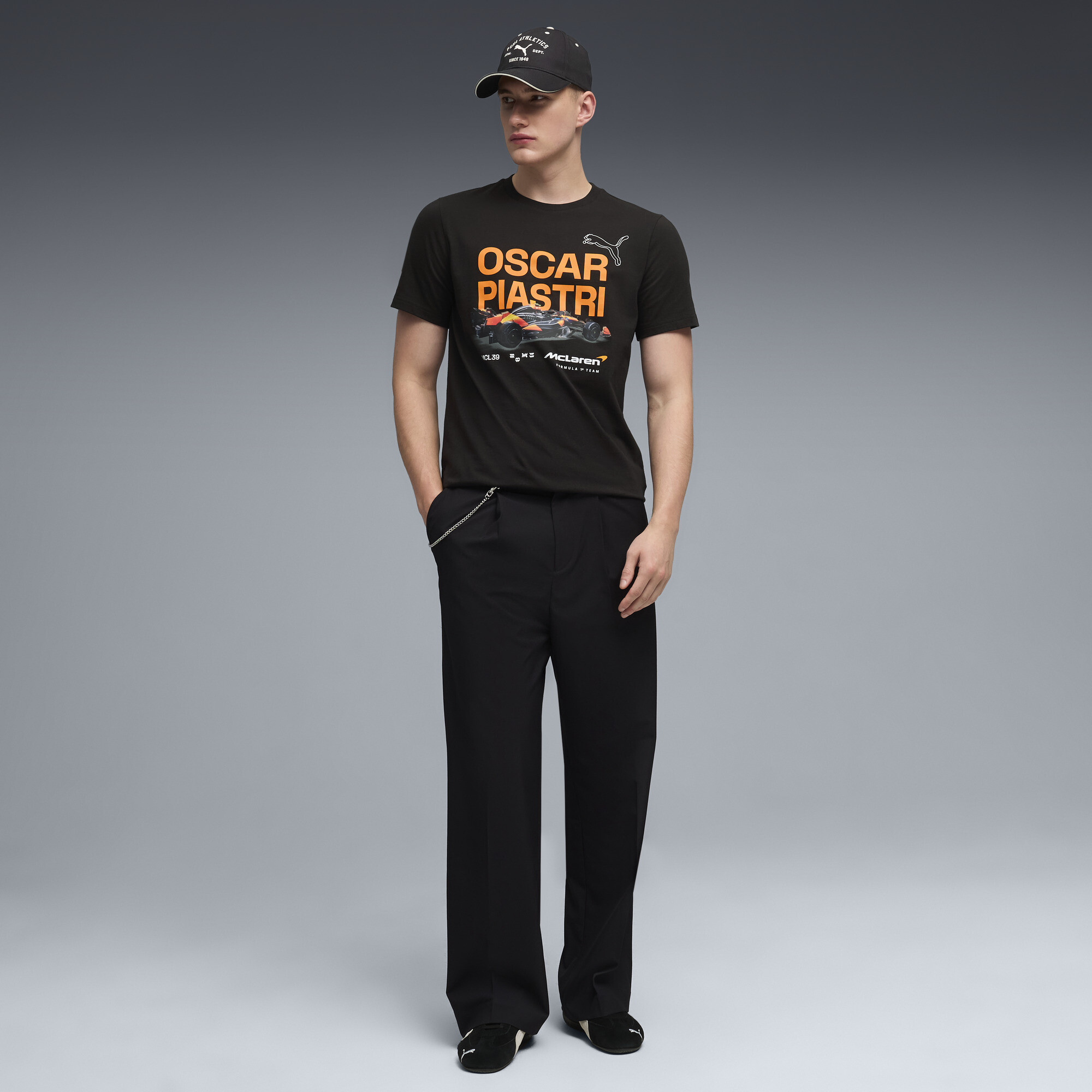 PUMA McLAREN RACING Driver Piastri T-shirt voor Heren, Zwart, Maat M thumbnail 2