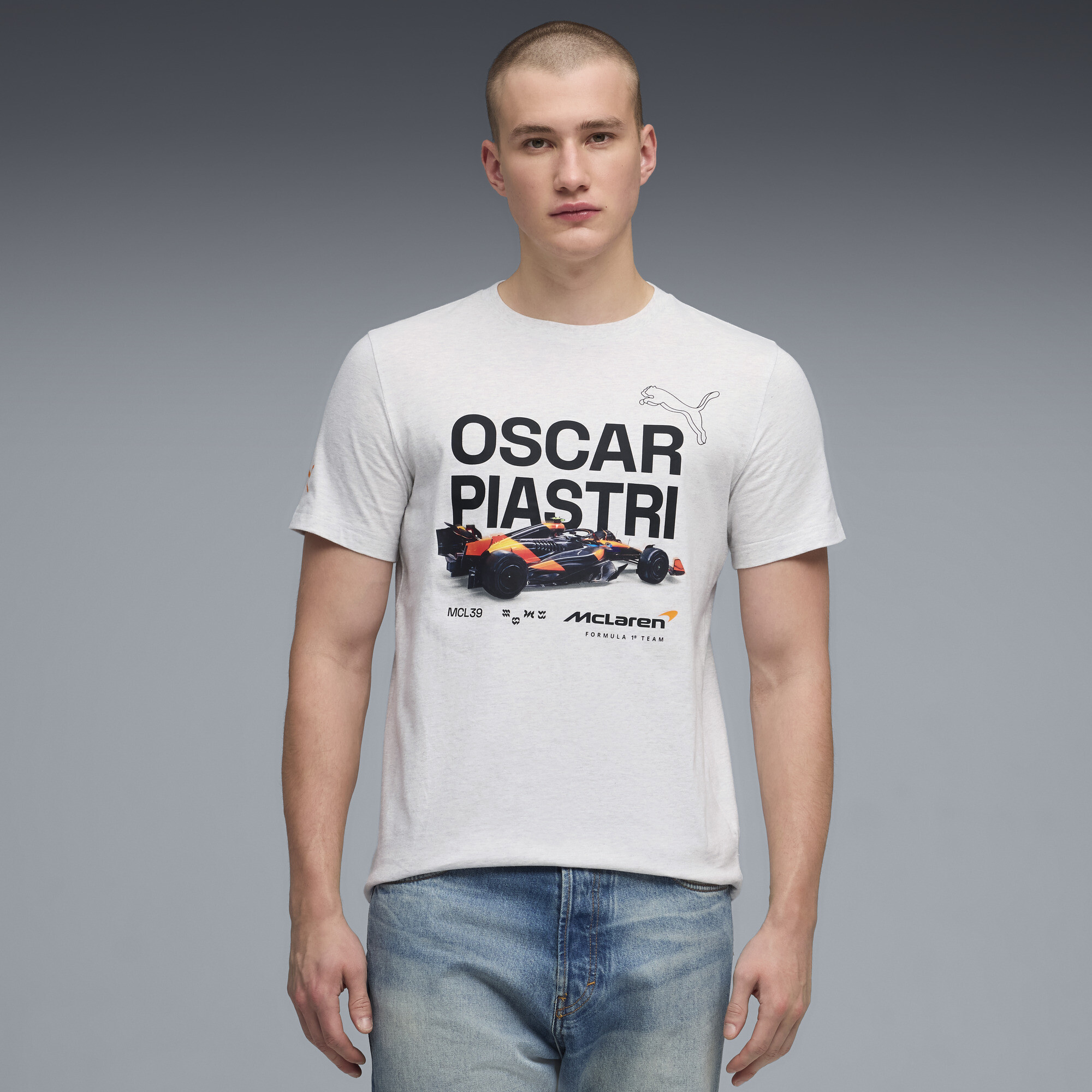 PUMA McLAREN MASTERCARD F1 TEAM Men's Replica Piastri T-Shirt in White, Size XL