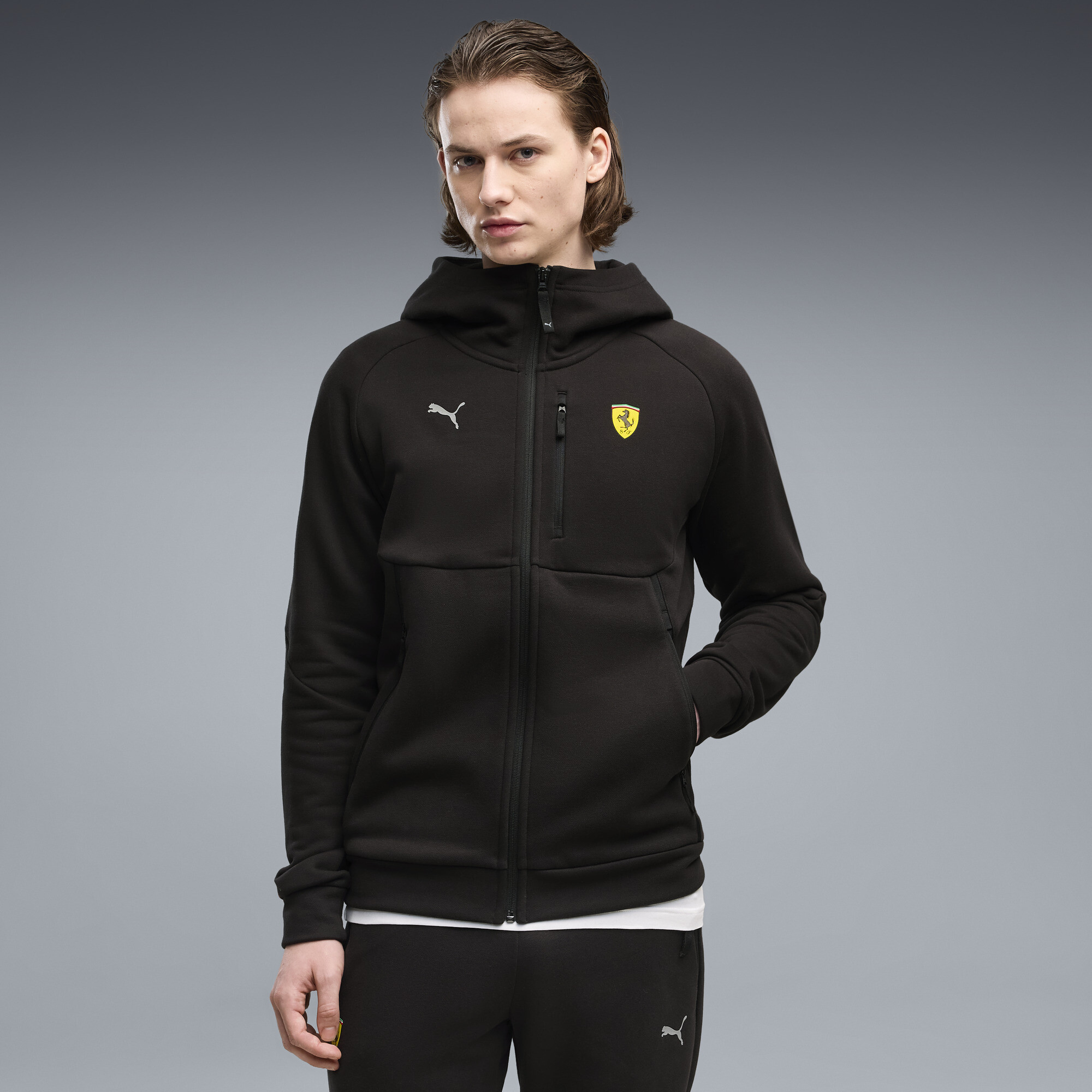 Scuderia Ferrari PUMATECH Men's Track Jacket in Black, Size M
