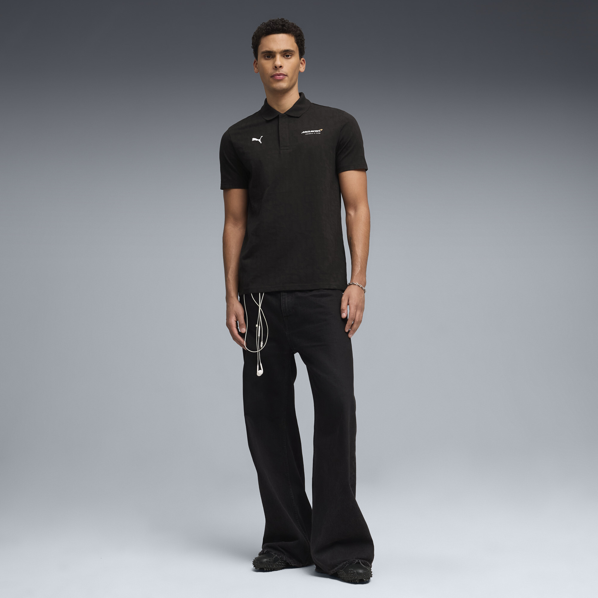 PUMA McLAREN RACING Jacquard polo voor Heren, Zwart, Maat XS thumbnail 2