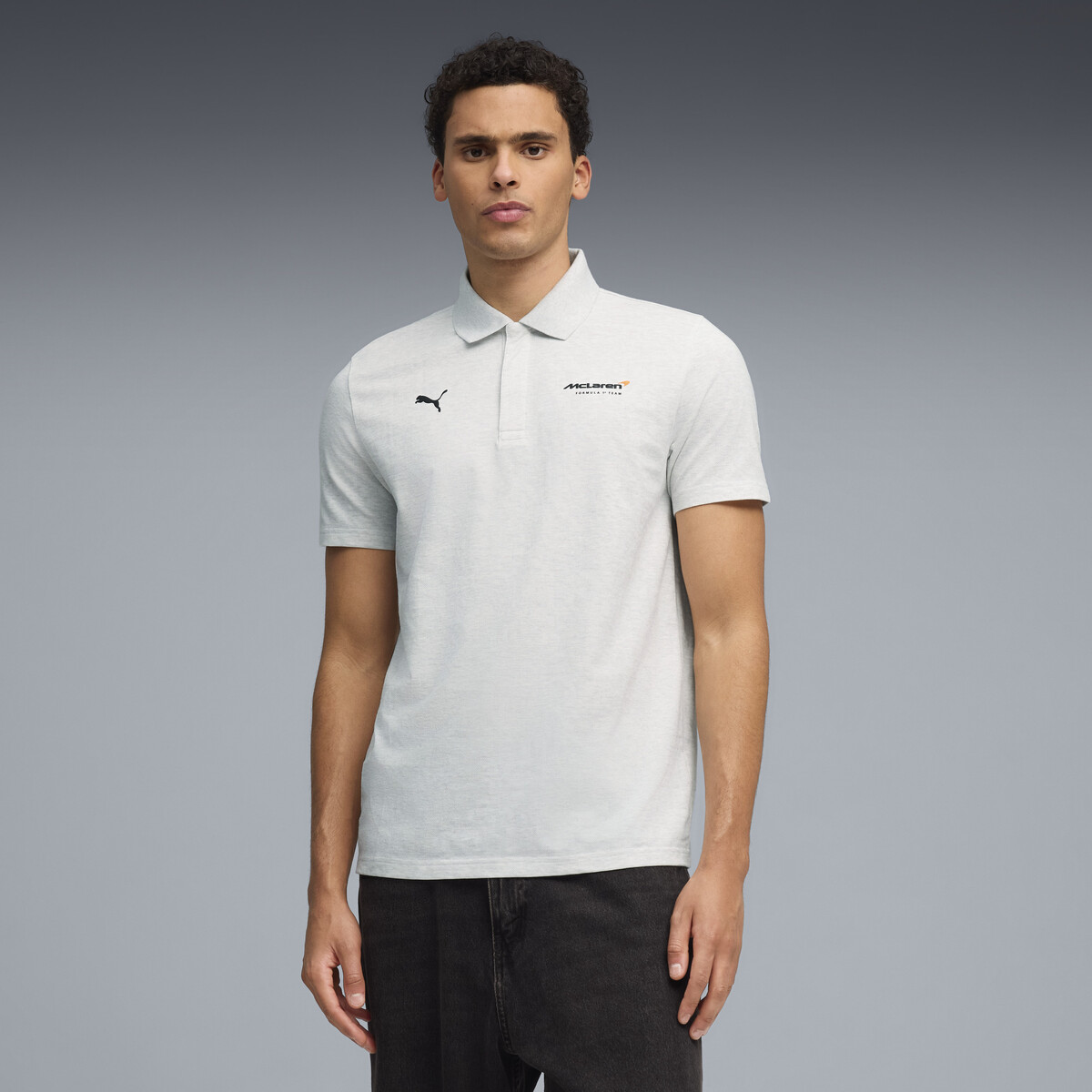 McLAREN RACING Jacquard Polo Men in White Glow Heather by PUMA, XS
