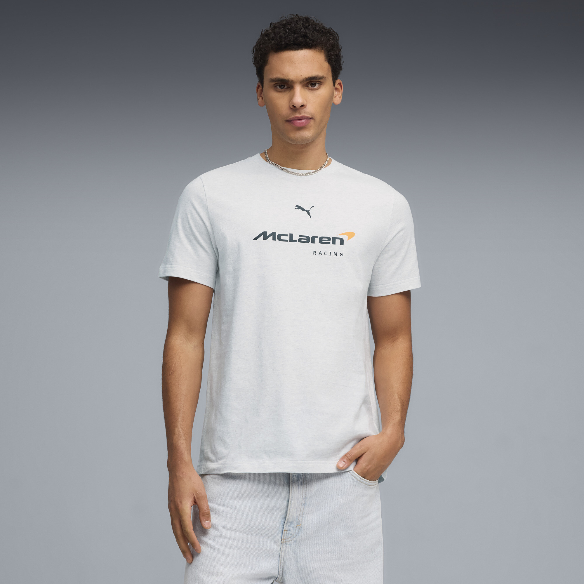 PUMA McLAREN RACING Big Logo T-shirt voor Heren, Wit, Maat L thumbnail 4
