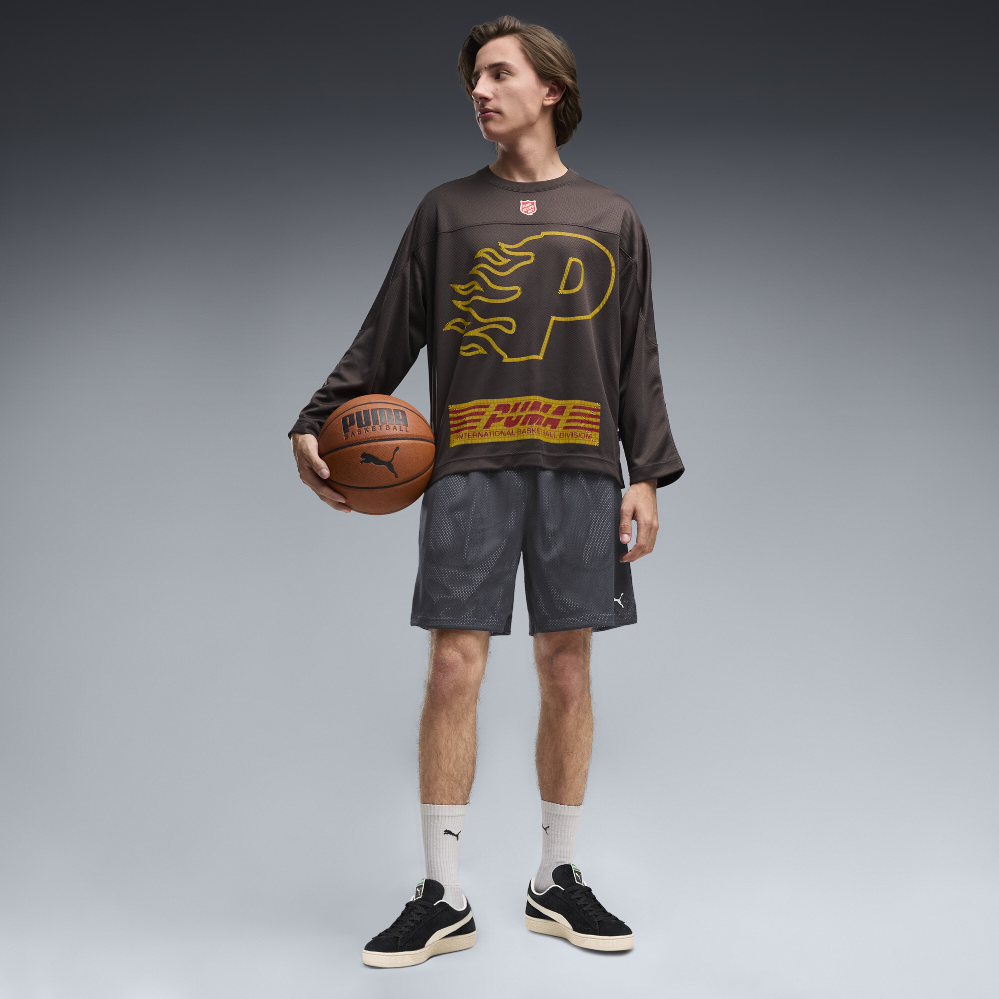 PUMA Art Class Men's 7" Basketball Shorts in Grey, Size XXL