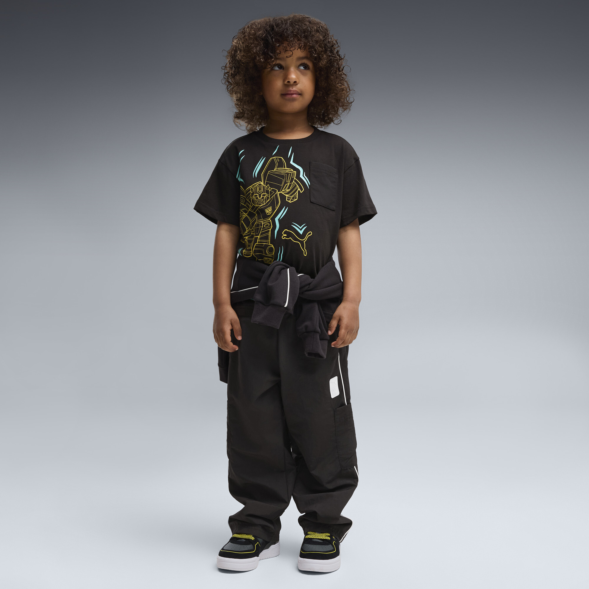Pantalon cargo décontracté PUMA x TRANSFORMERS Enfant, Noir, Jeune 6 | 637634_01
