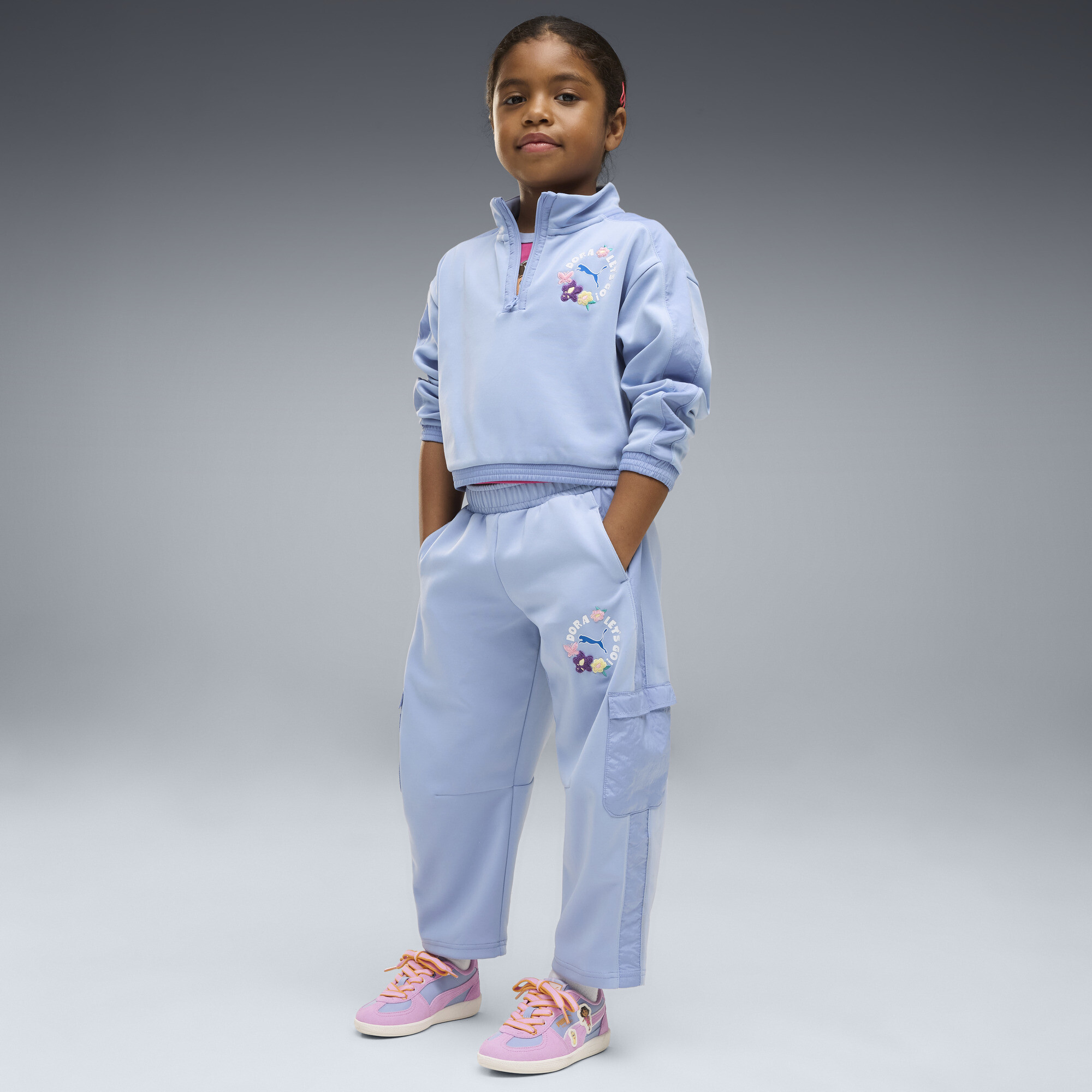 Dziecięce spodnie PUMA x DORA THE EXPLORER T7 Relaxed Barrel, Odzież, Niebieski, 2-3Y
